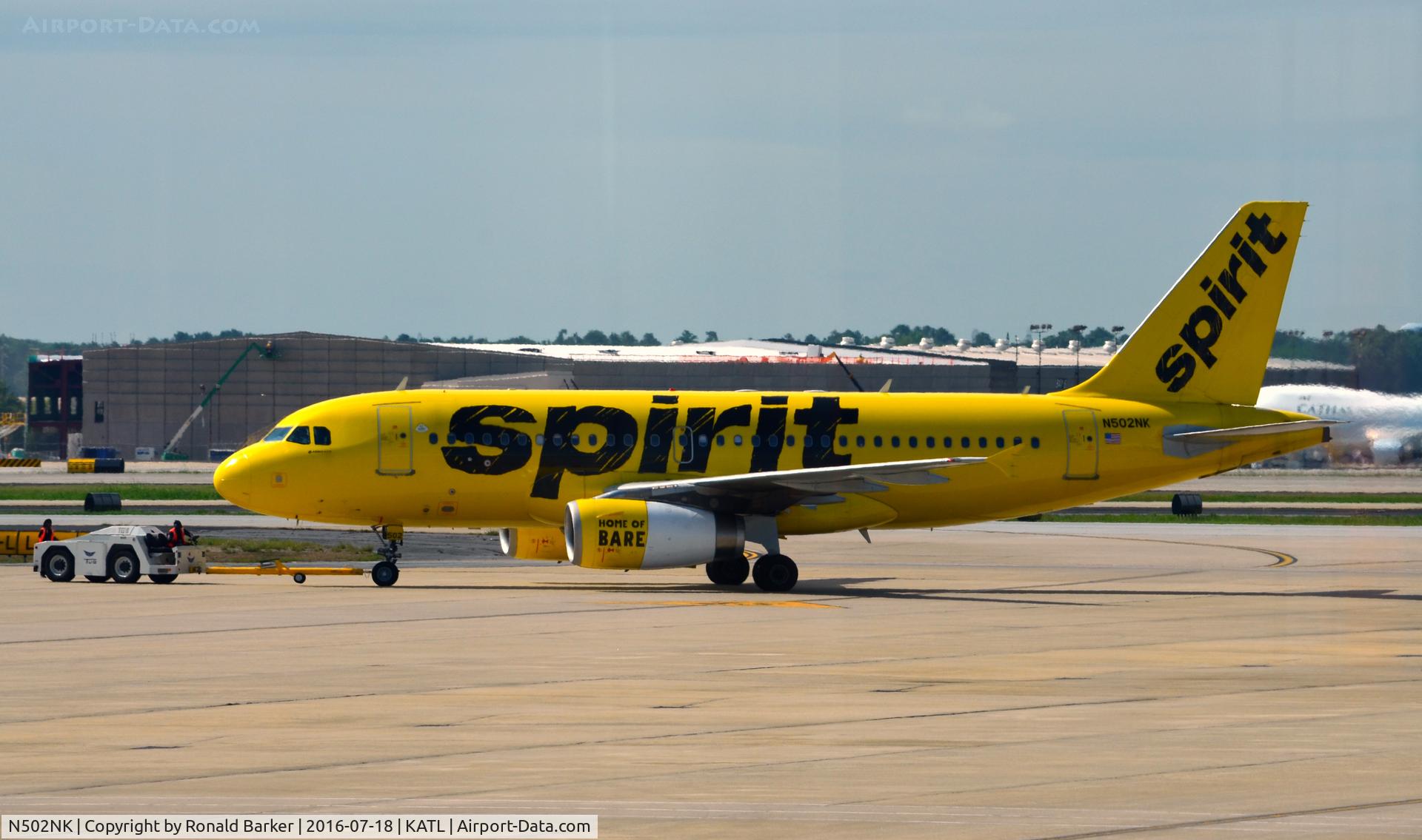 N502NK, 2005 Airbus A319-132 C/N 2433, Push back Atlanta
