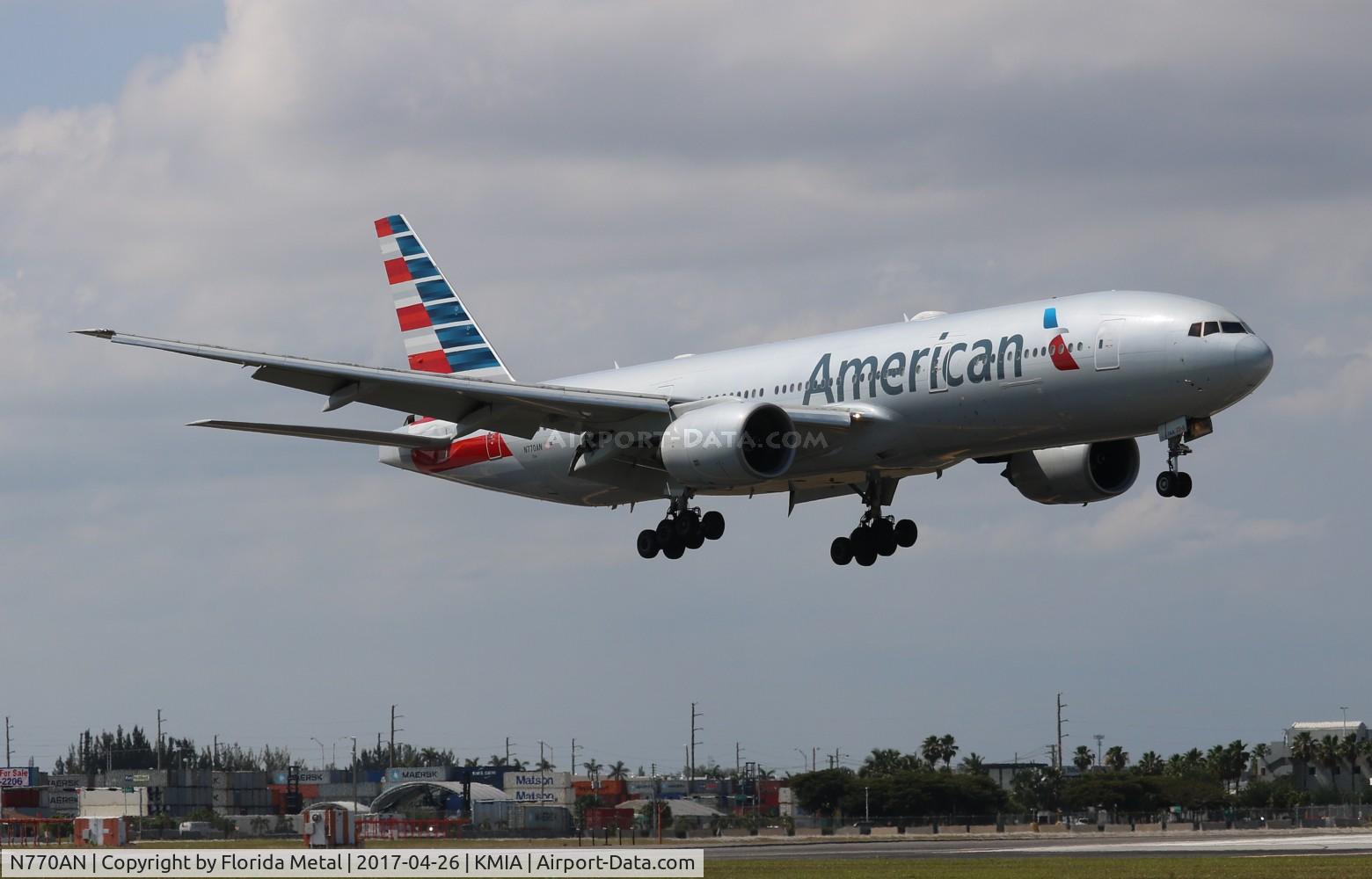 N770AN, 1999 Boeing 777-223 C/N 29578, MIA spotting 2017