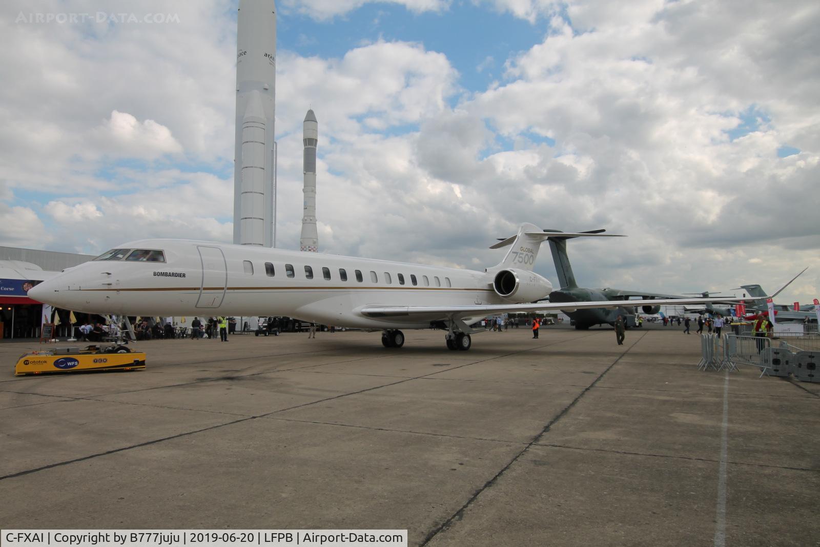 C-FXAI, 2017 Bombardier BD-700-2A12 Global 7500 C/N 70006, on display at SIAE 2019