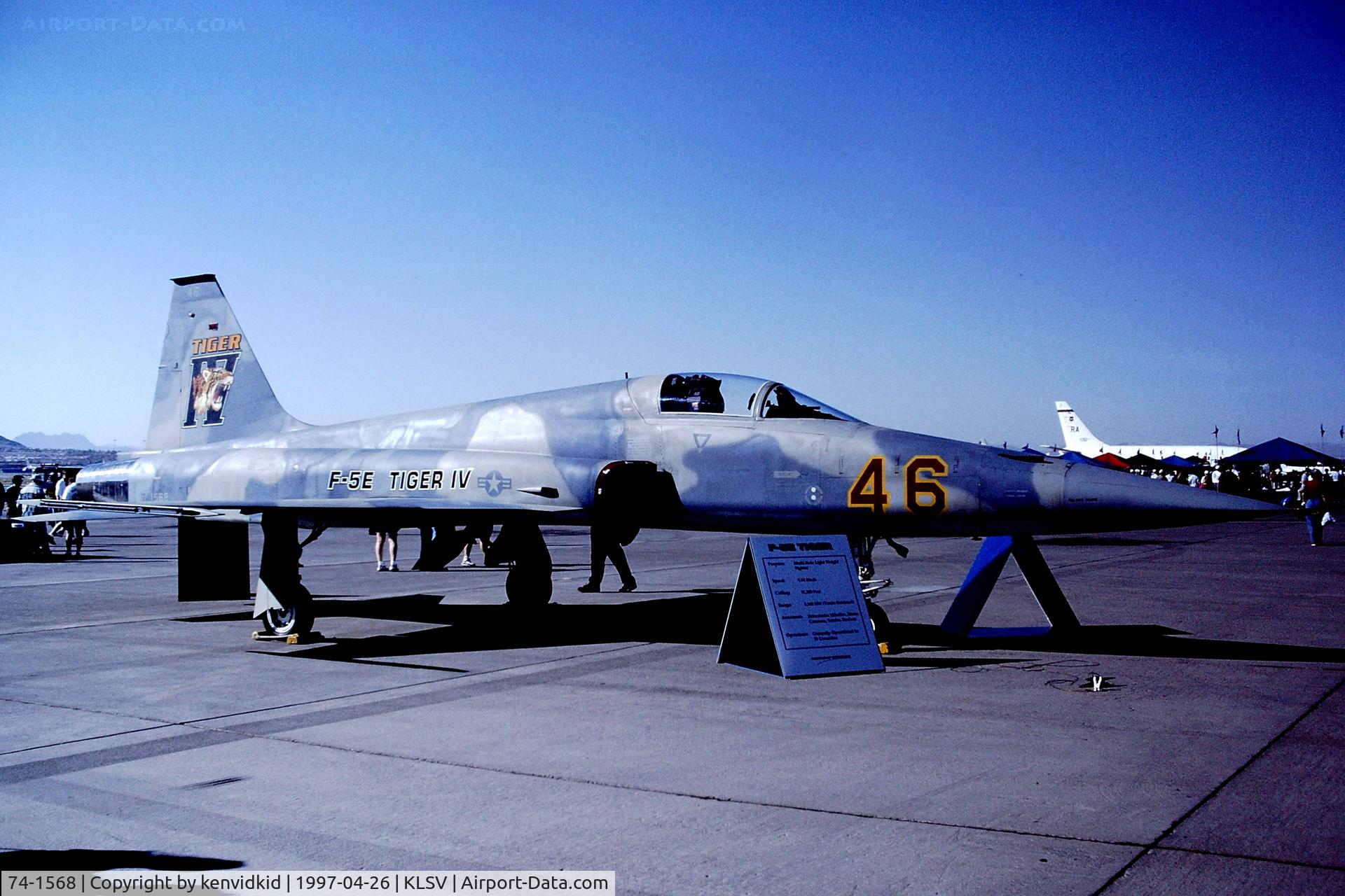 74-1568, 1974 Northrop F-5E Tiger II C/N R.1261, At the 1997 Golden Air Tattoo, Nellis.