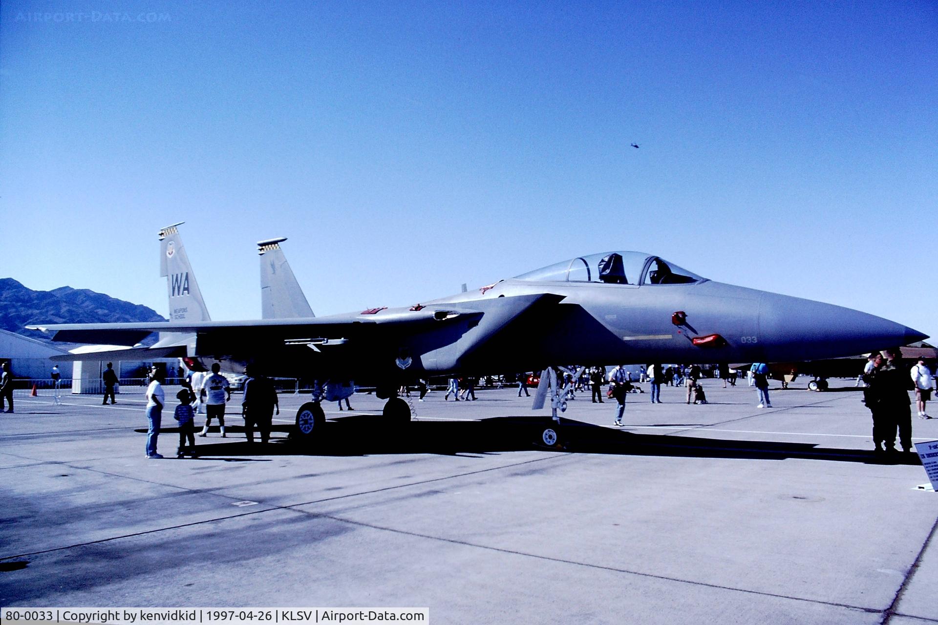 80-0033, 1980 McDonnell Douglas F-15C Eagle Eagle C/N 684/C182, At the 1997 Golden Air Tattoo, Nellis.