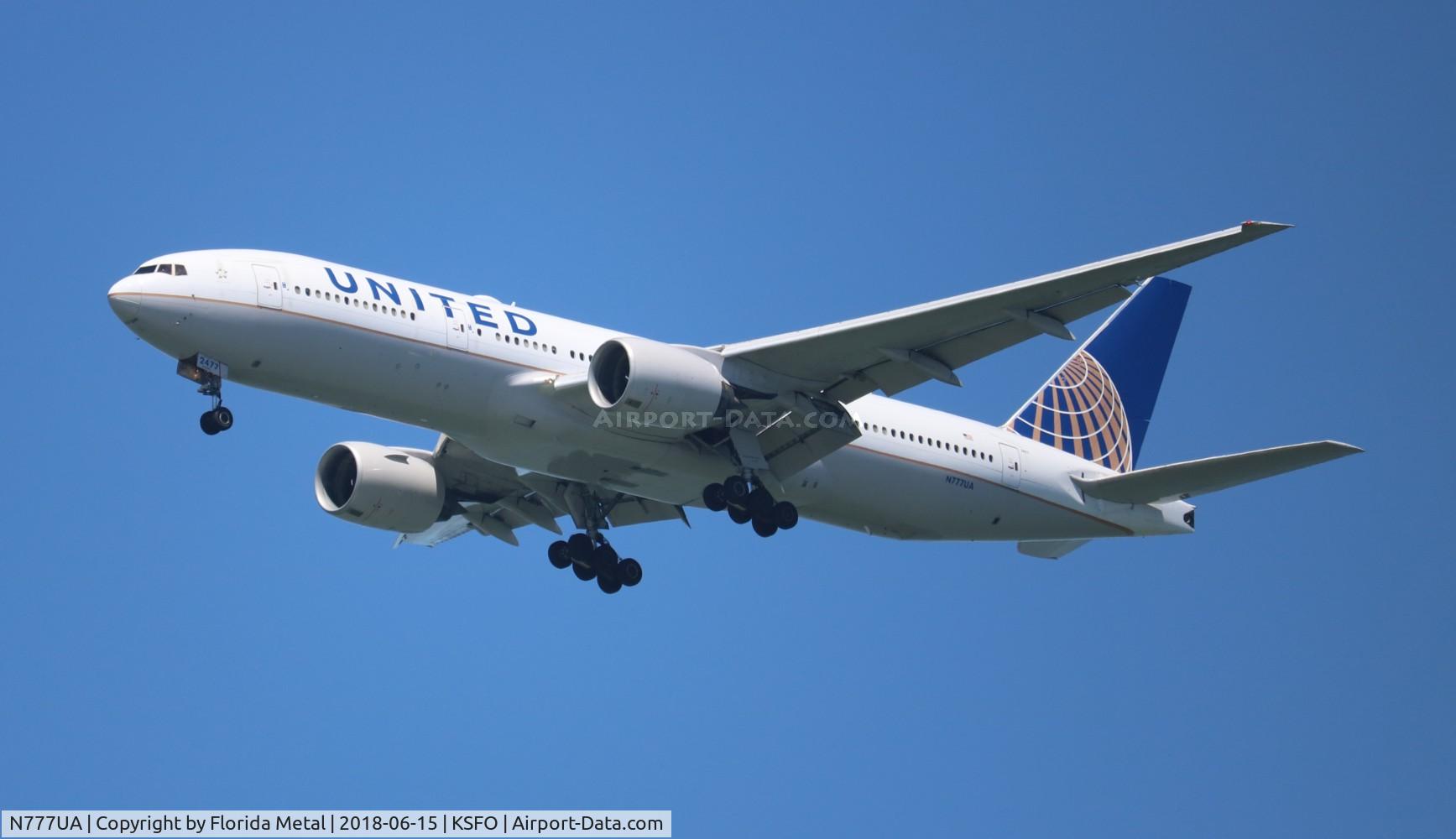 N777UA, 1995 Boeing 777-222 C/N 26916, SFO spotting 2018