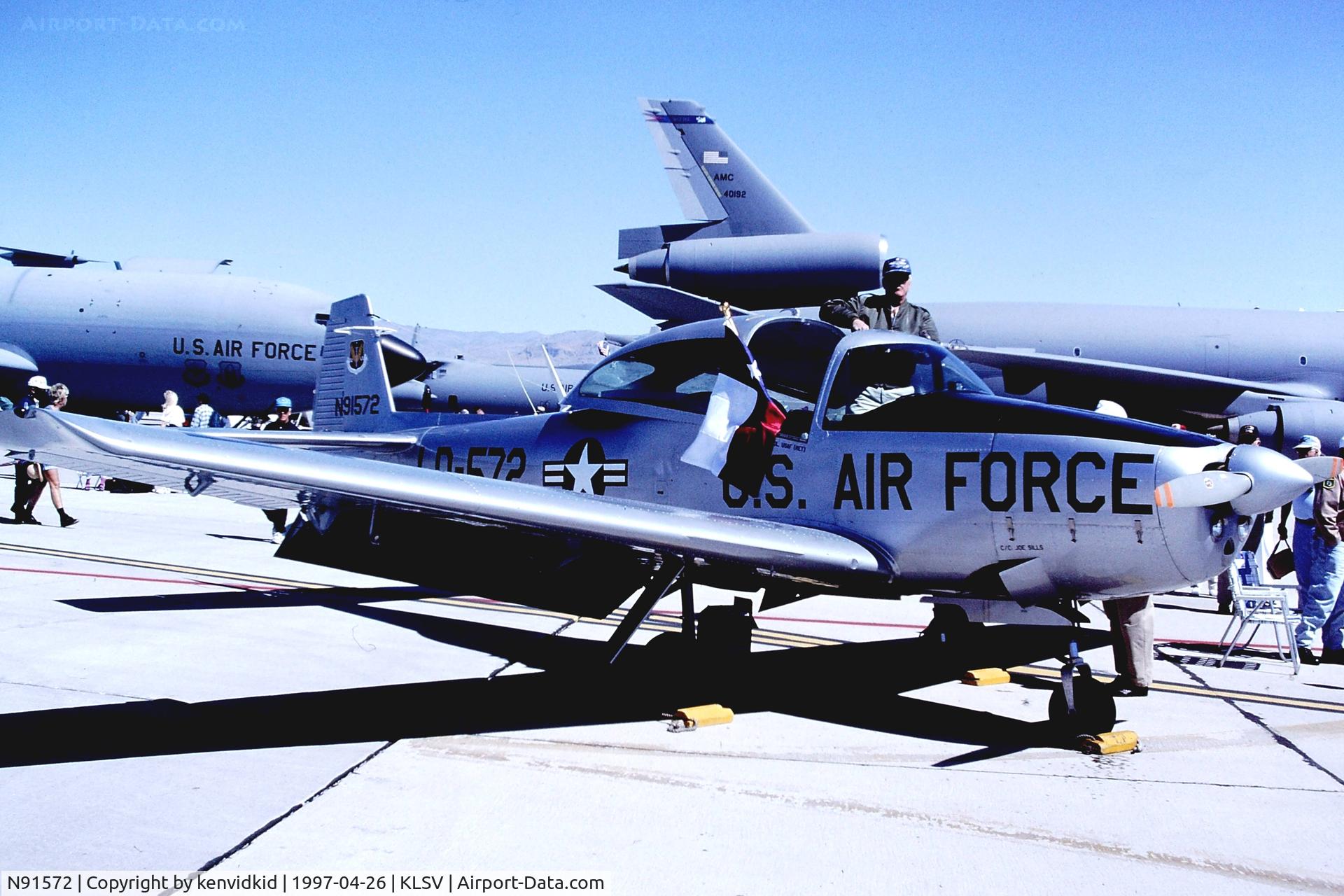 N91572, 1946 North American Navion (NA-145) C/N NAV-4-353, At the 1997 Golden Air Tattoo, Nellis.