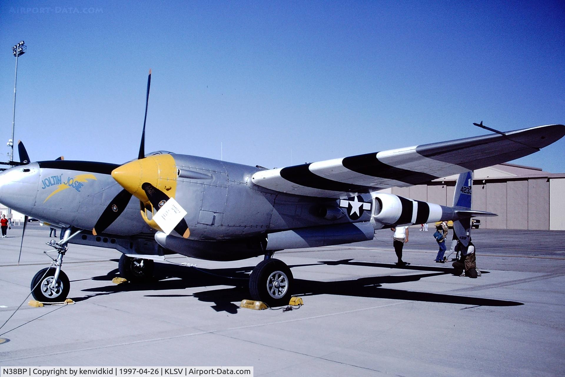 N38BP, 1943 Lockheed P-38J Lightning C/N 44-23314, At the 1997 Golden Air Tattoo, Nellis.