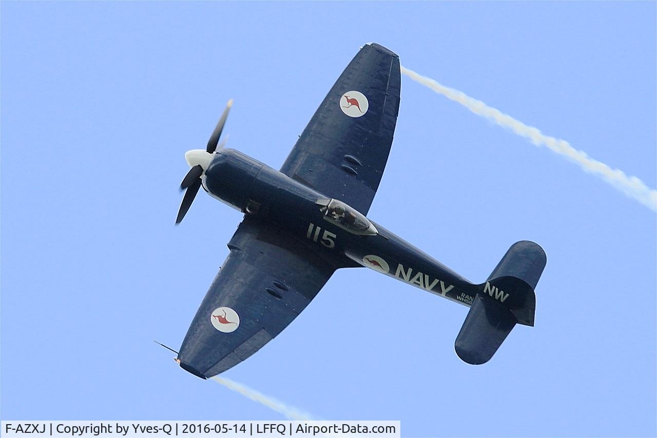 F-AZXJ, 1949 Hawker Sea Fury FB.11 C/N 37733, Hawker Sea Fury FB.11, On display, La Ferté-Alais Airfield (LFFQ) Air show 2016