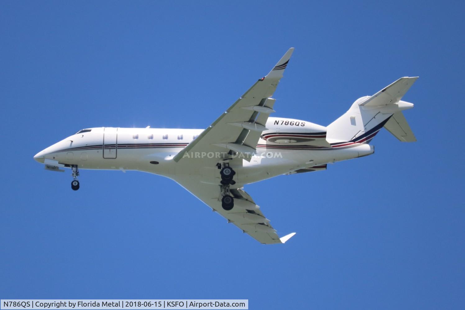 N786QS, 2015 Bombardier Challenger 350 (BD-100-1A10) C/N 20590, SFO spotting 2018