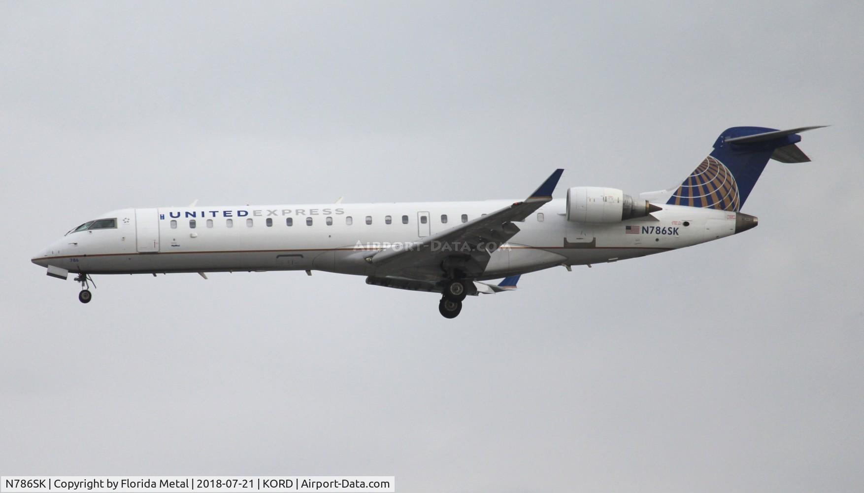 N786SK, 2009 Bombardier CRJ-700 (CL-600-2C10) Regional Jet C/N 10286, ORD spotting 2018