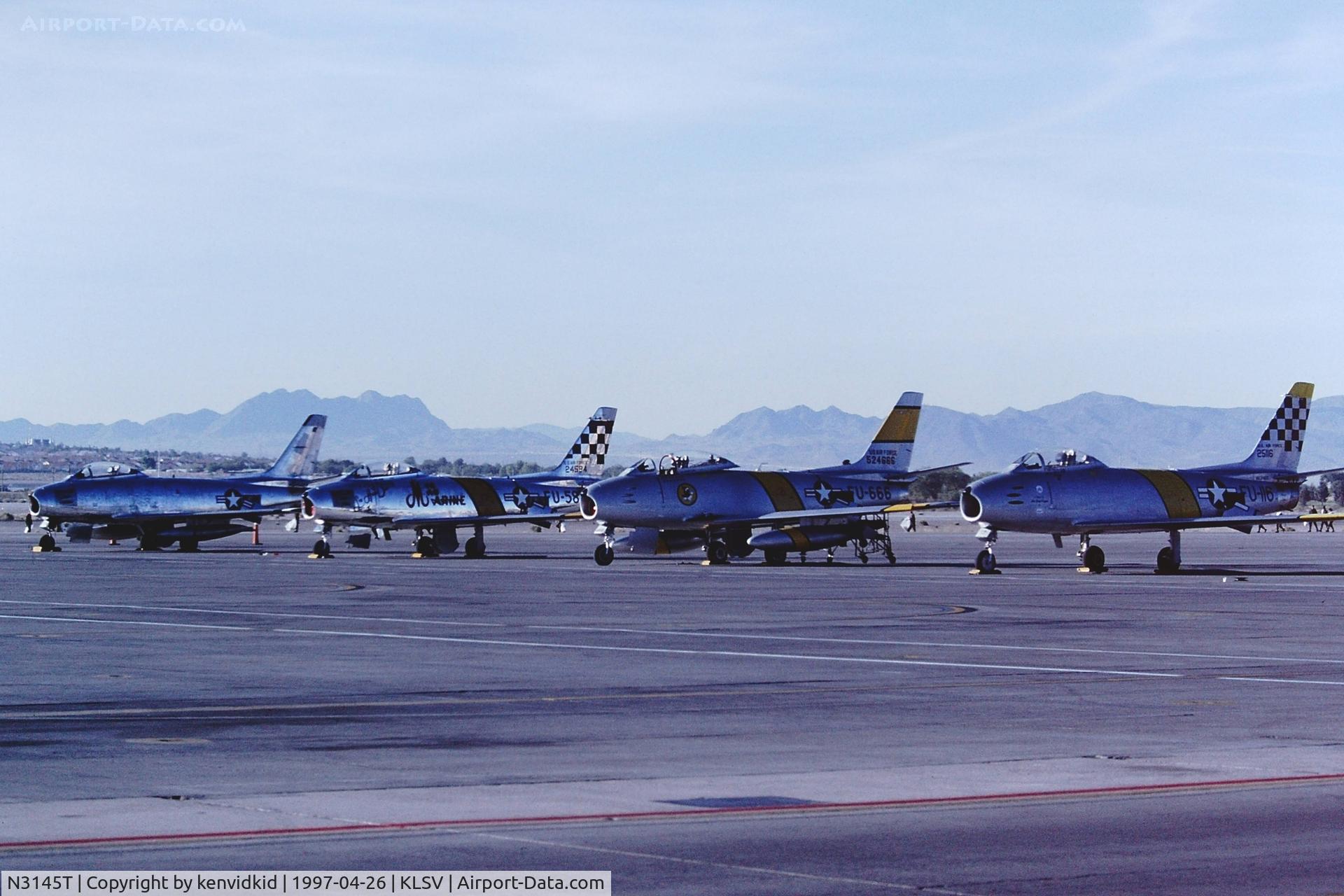 N3145T, 1952 North American F-86F Sabre C/N 191-812, At the 1997 Golden Air Tattoo, Nellis.