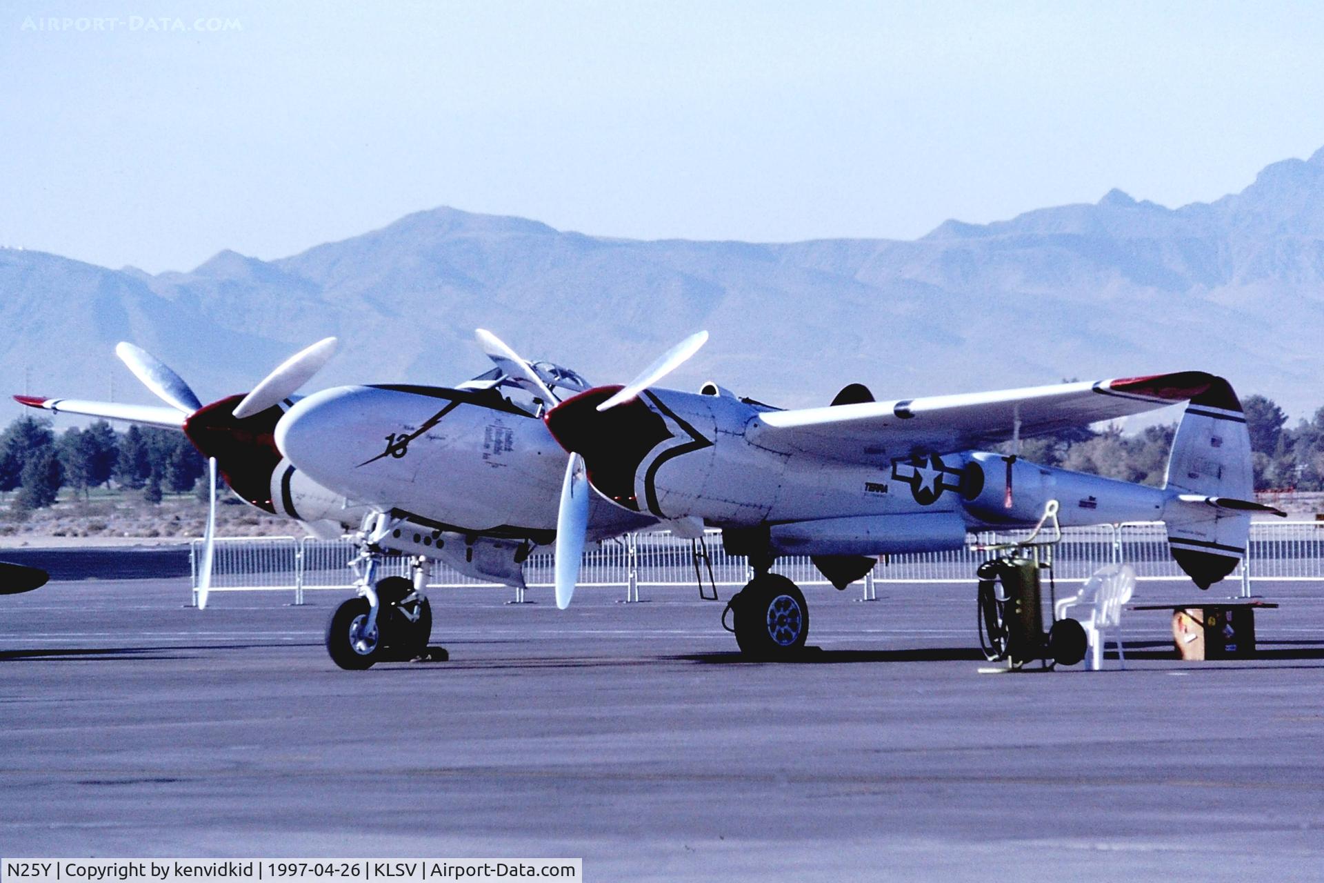 N25Y, 1944 Lockheed P-38L-5LO Lightning C/N AF44-53254, At the 1997 Golden Air Tattoo, Nellis.