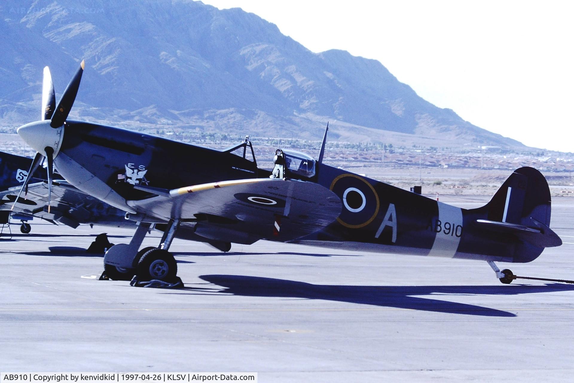 AB910, Supermarine 349 Spitfire LF.Vb C/N CBAF.1061, At the 1997 Golden Air Tattoo, Nellis.