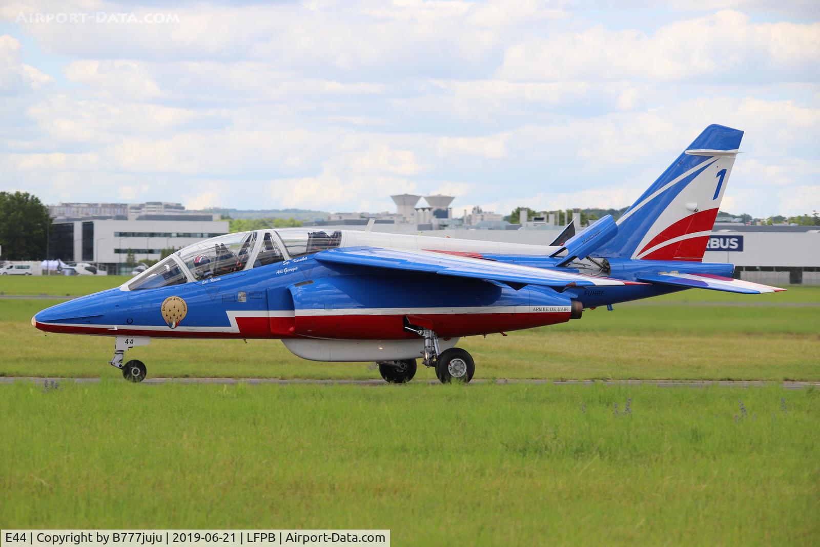 E44, Dassault-Dornier Alpha Jet E C/N E44, on display at SIAE 2019