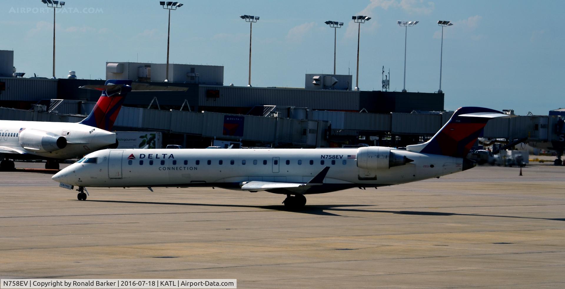 N758EV, 2005 Bombardier CRJ-700 (CL-600-2C10) Regional Jet C/N 10210, Taxi Atlanta