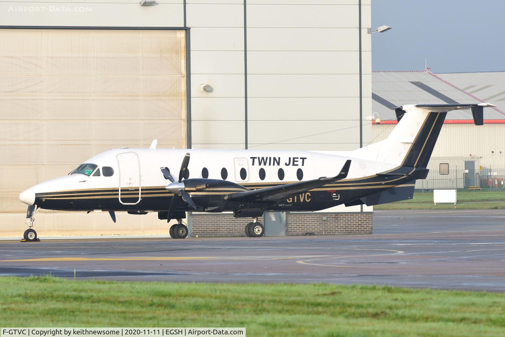 F-GTVC, 1998 Beech 1900D C/N UE-349, Parked at Norwich.