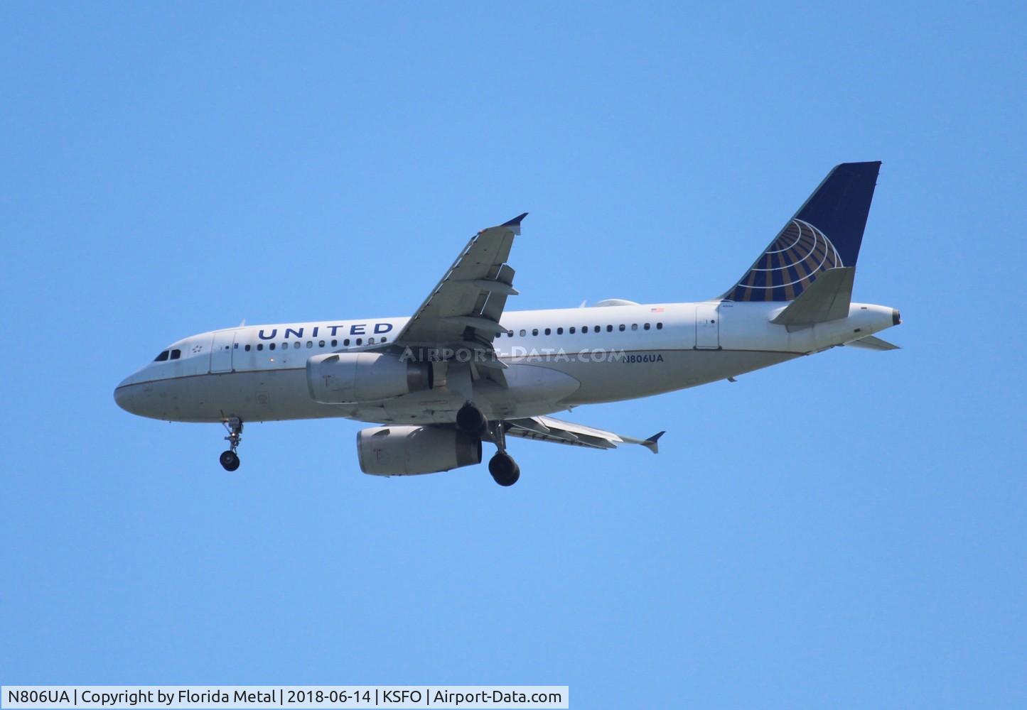 N806UA, 1998 Airbus A319-131 C/N 788, SFO spotting 2018