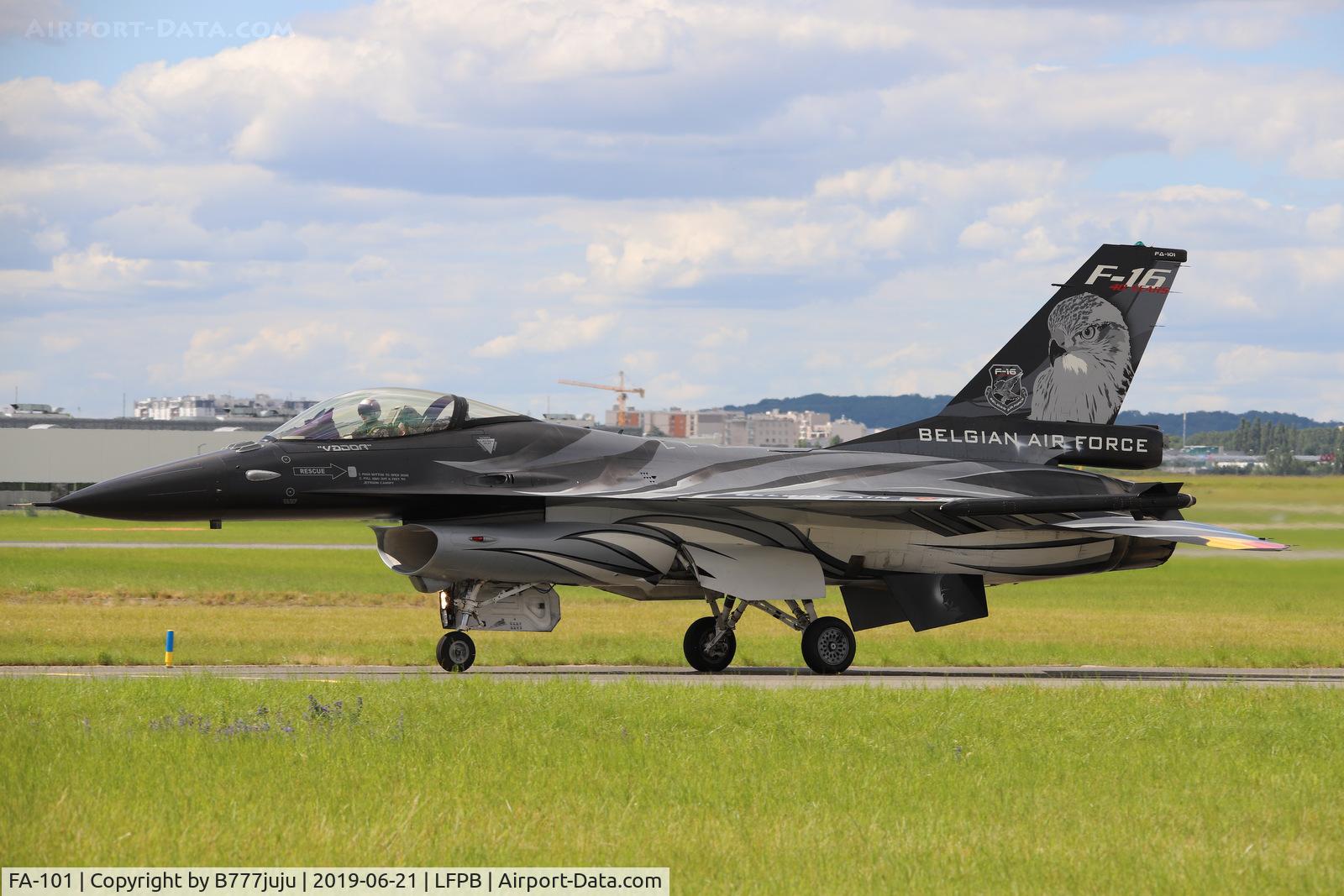 FA-101, SABCA F-16AM Fighting Falcon C/N 6H-101, on display at SIAE 2019