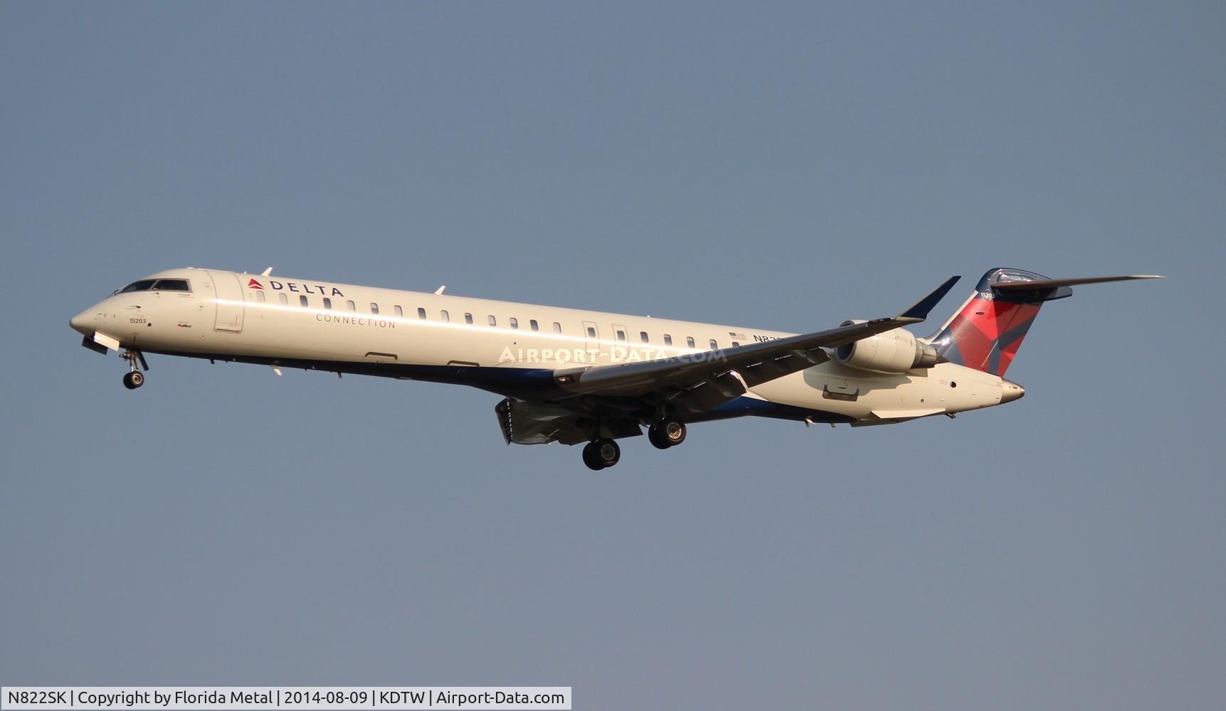 N822SK, 2008 Bombardier CRJ-900ER (CL-600-2D24) C/N 15203, DTW spotting 2014