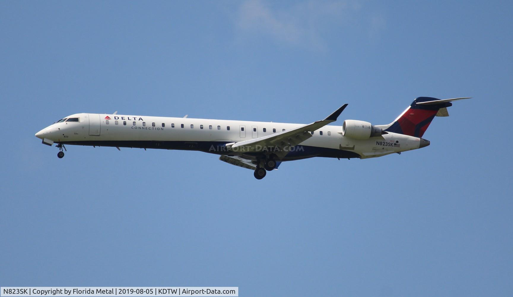 N823SK, 2008 Bombardier CRJ-900ER (CL-600-2D24) C/N 15205, DTW spotting 2019