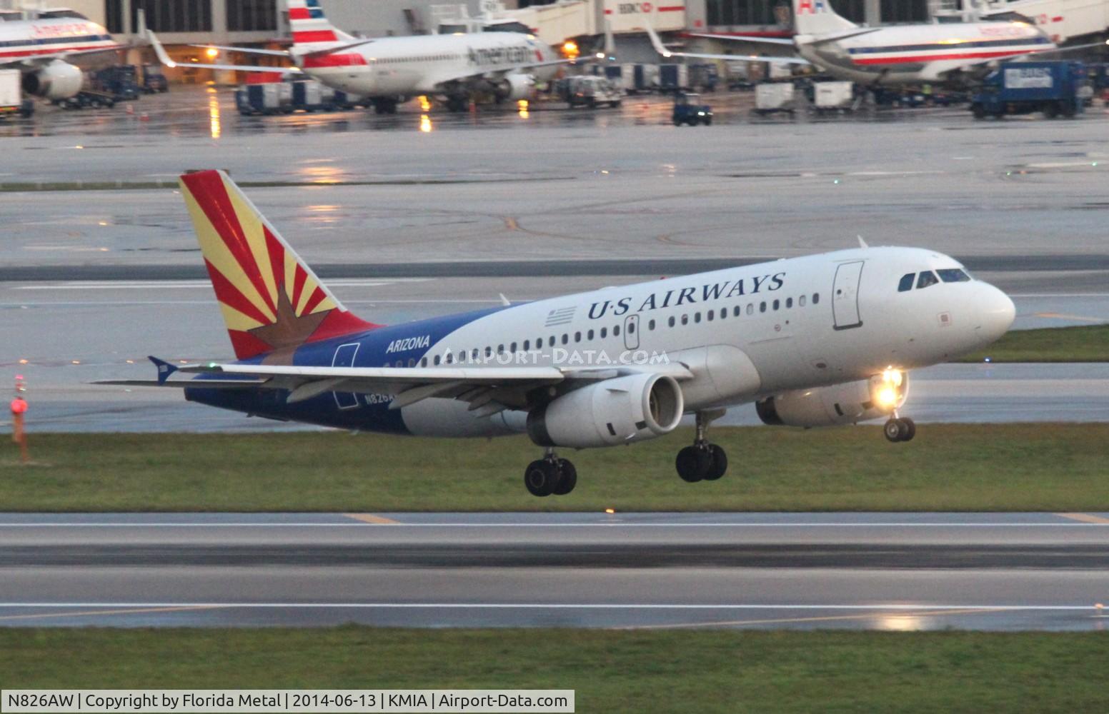 N826AW, 2001 Airbus A319-132 C/N 1534, MIA spotting 2014