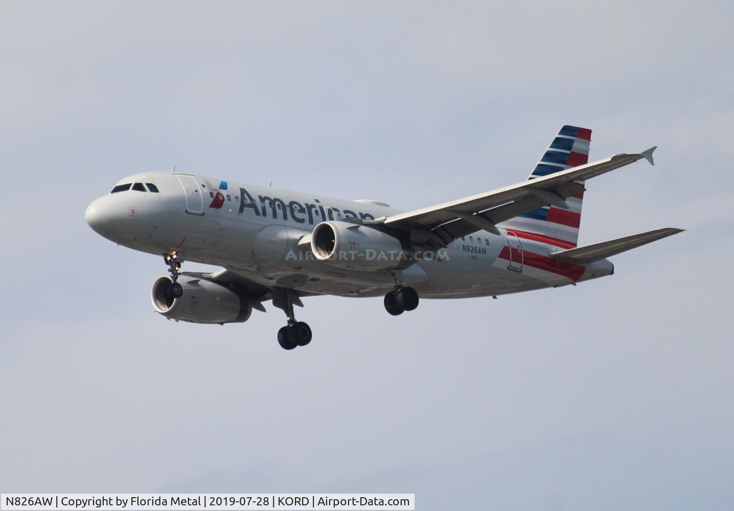 N826AW, 2001 Airbus A319-132 C/N 1534, ORD spotting 2019