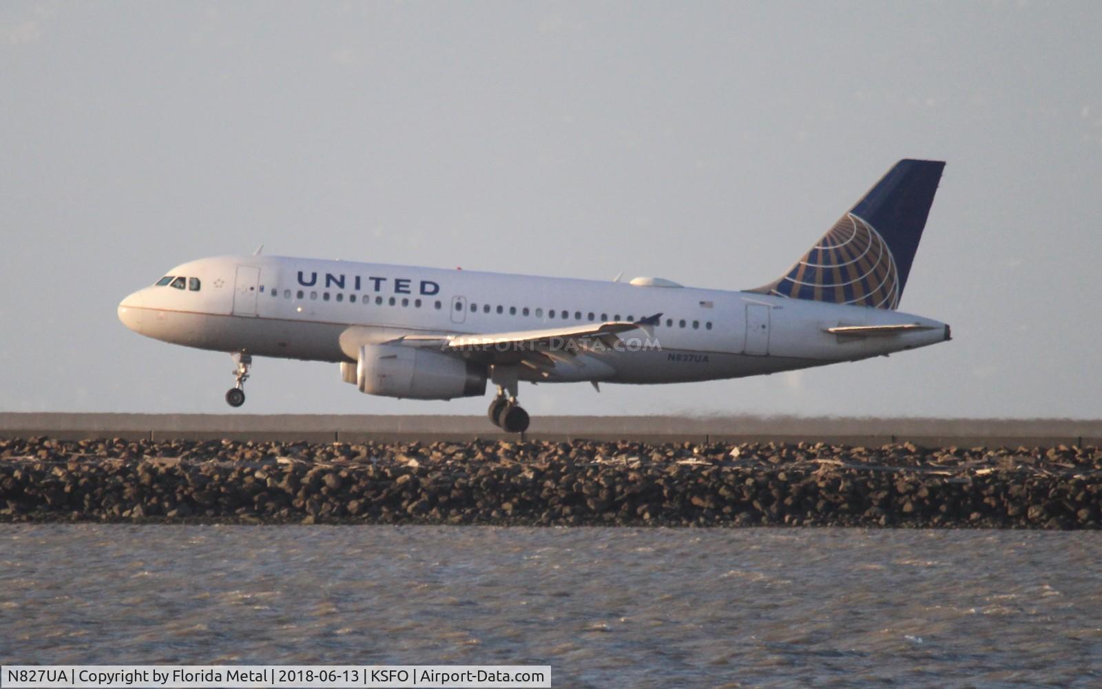 N827UA, 1999 Airbus A319-131 C/N 1022, SFO spotting 2018