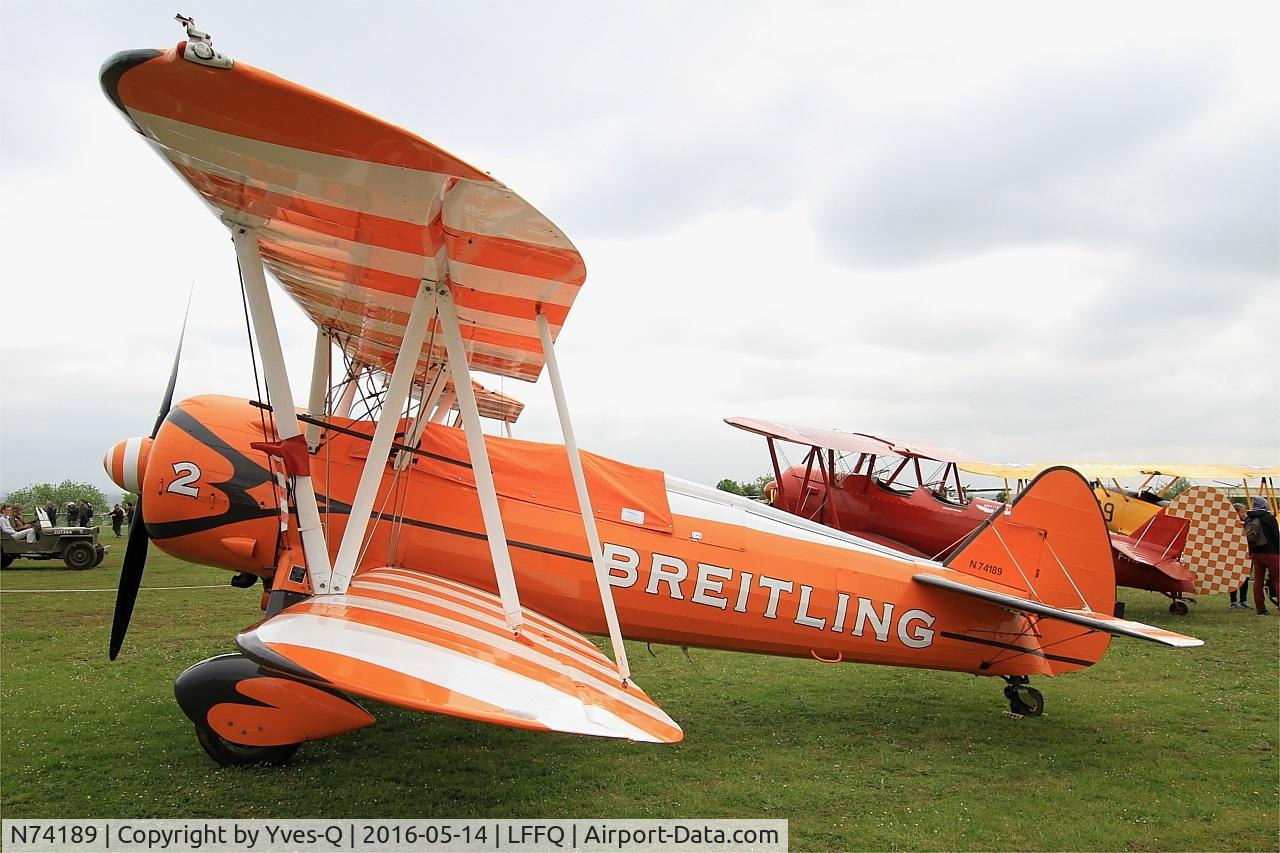 N74189, 1941 Boeing PT-17/R985 Kaydet (A75N1) C/N 75-717, Boeing A75N1(PT17), Static display, La Ferté-Alais airfield (LFFQ) Air show 2016