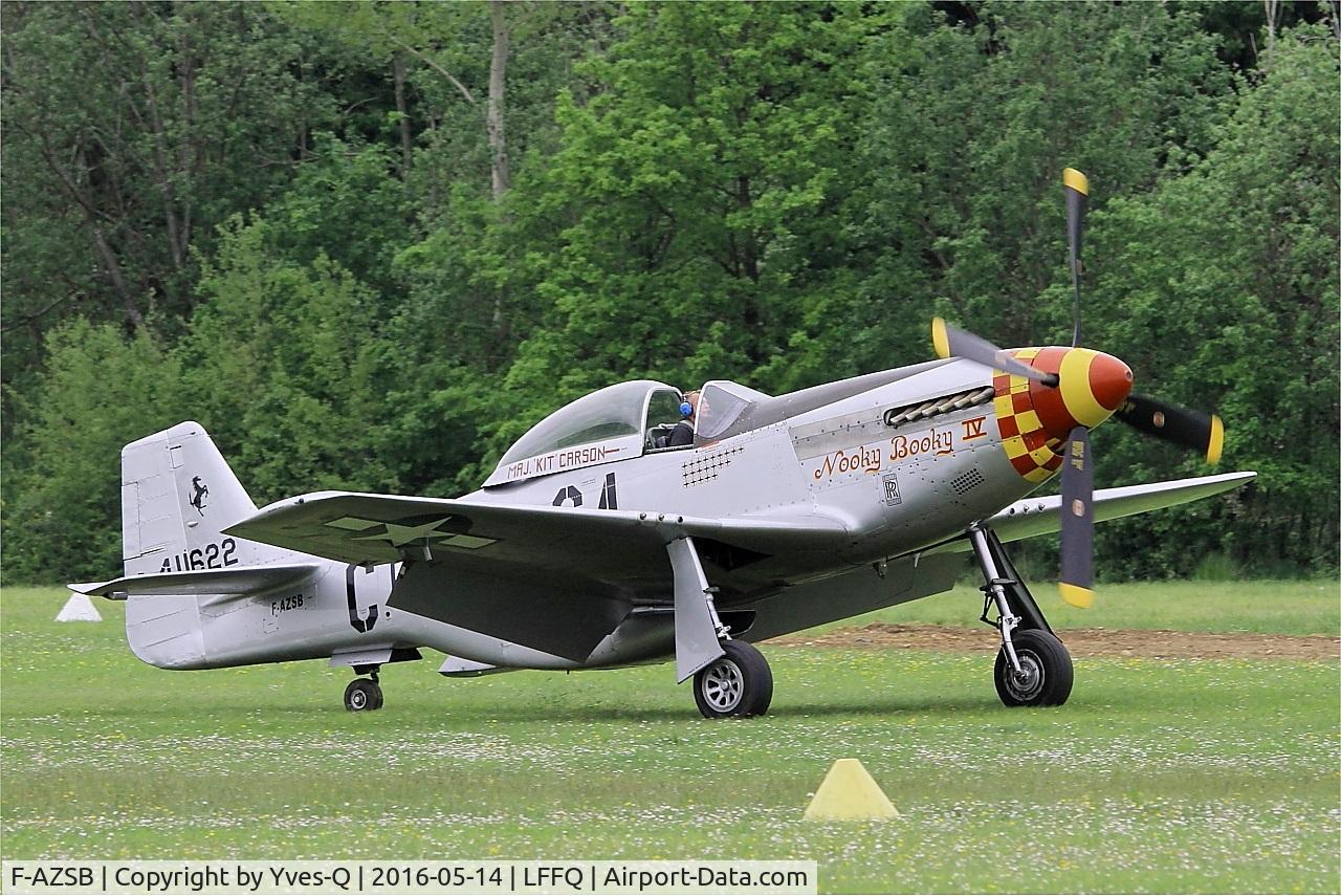 F-AZSB, 1944 North American P-51D Mustang C/N 122-40967, North American P-51D Mustang, Taxiing to parking area, La Ferté-Alais (LFFQ) Air show 2016