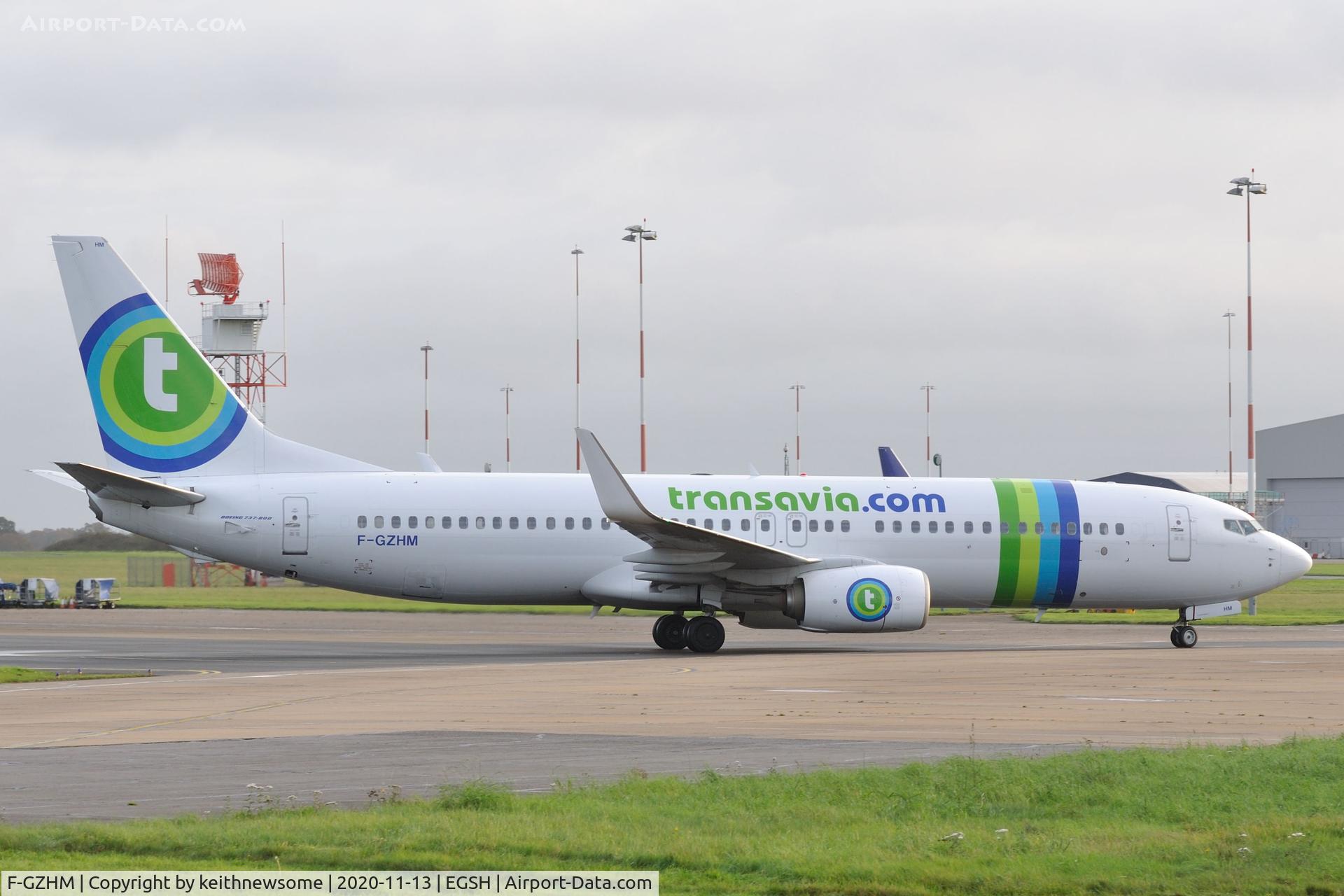 F-GZHM, 2014 Boeing 737-8K2 C/N 37792, Arriving at Norwich from Paris, Orly.
