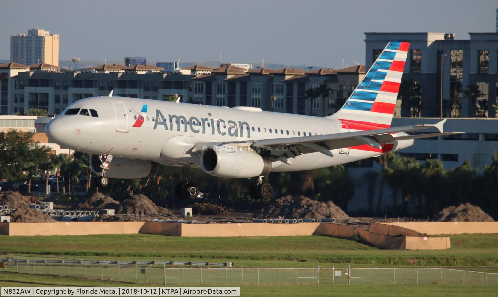 N832AW, 2001 Airbus A319-132 C/N 1643, TPA spotting 2018