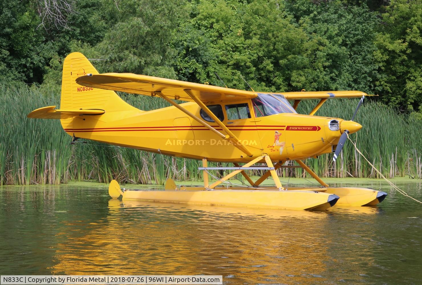 N833C, 1947 Universal Stinson 108-3 C/N 108-3833, EAA OSH 2018