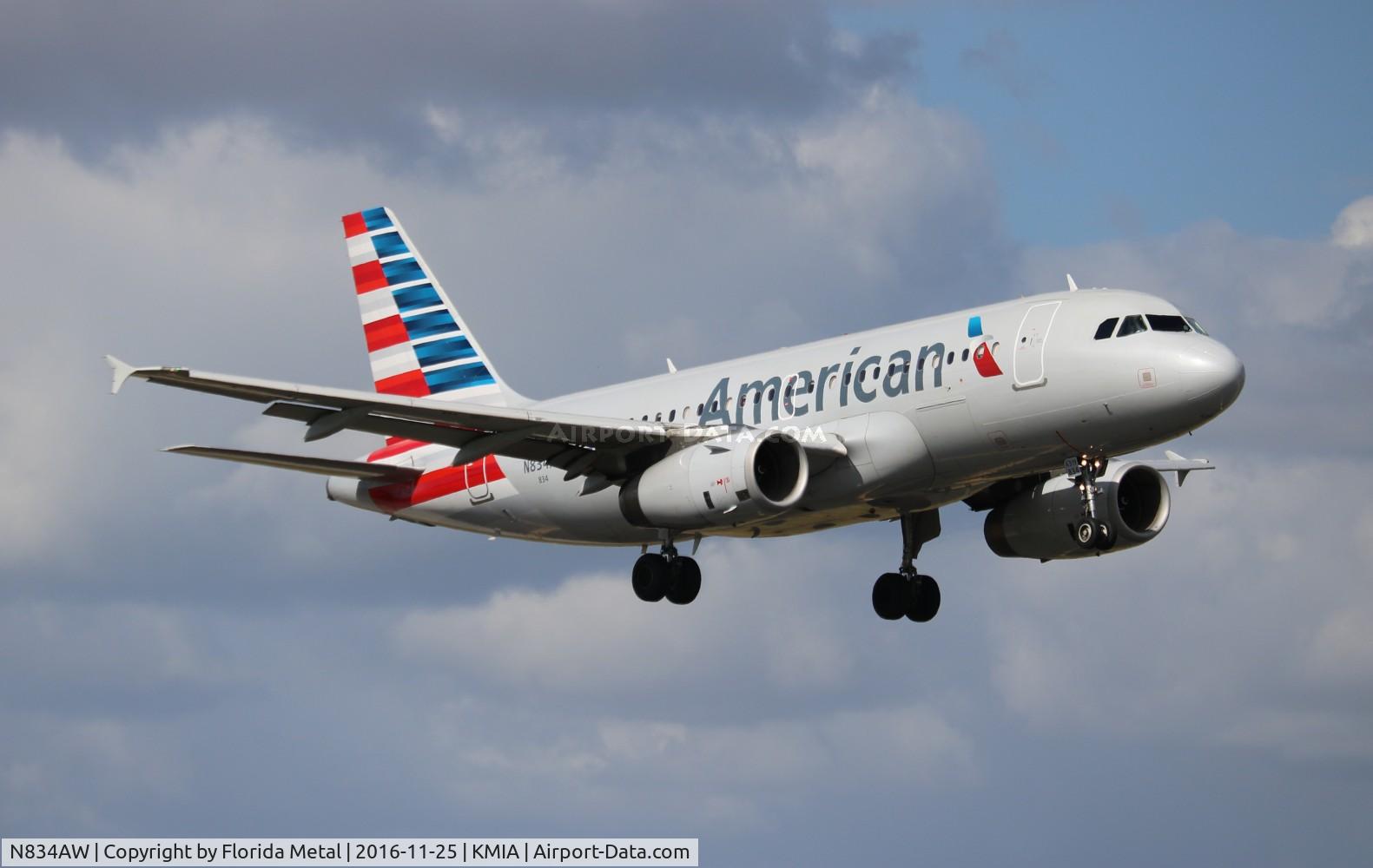N834AW, 2004 Airbus A319-132 C/N 2302, MIA spotting 2016
