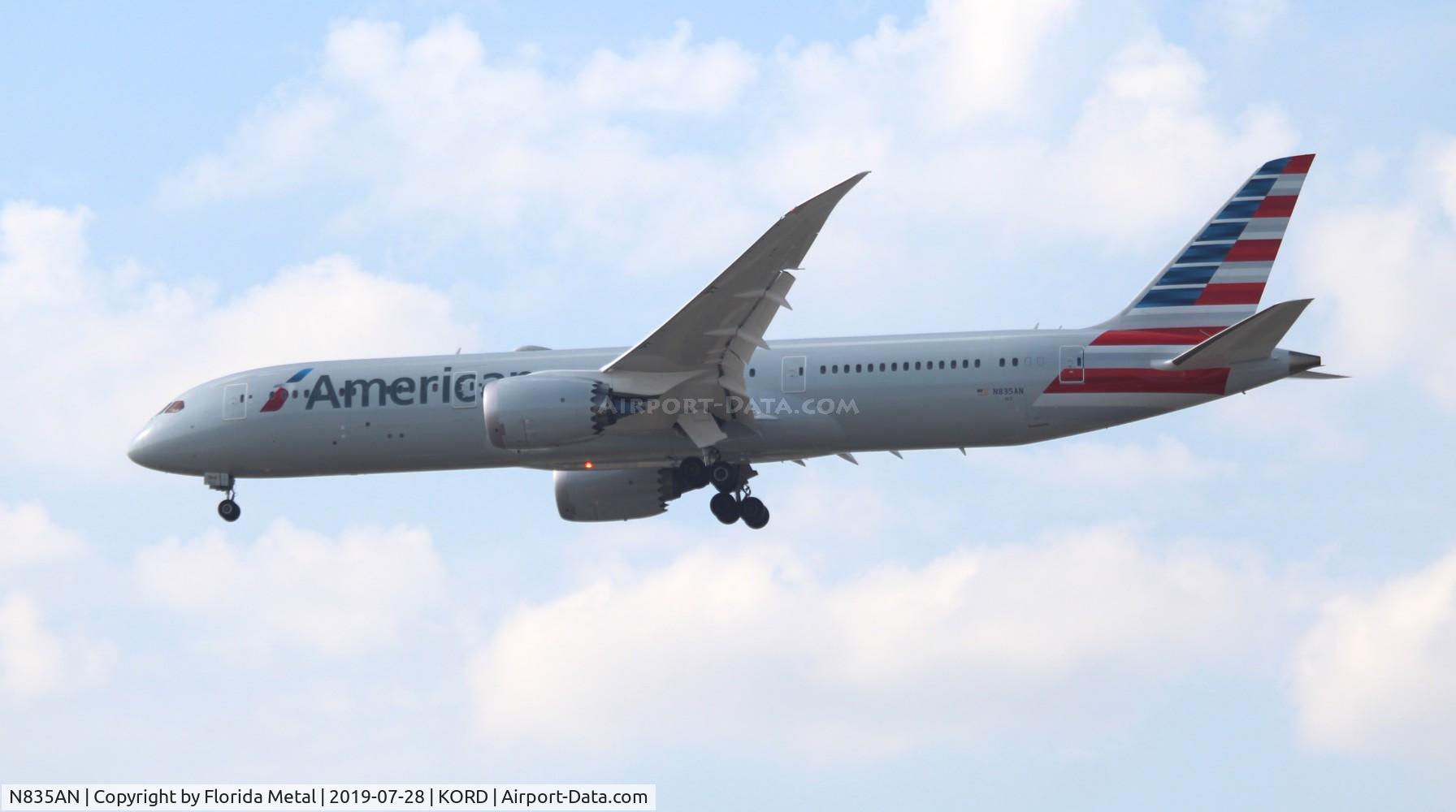 N835AN, 2018 Boeing 787-9 Dreamliner Dreamliner C/N 40655, ORD spotting 2019