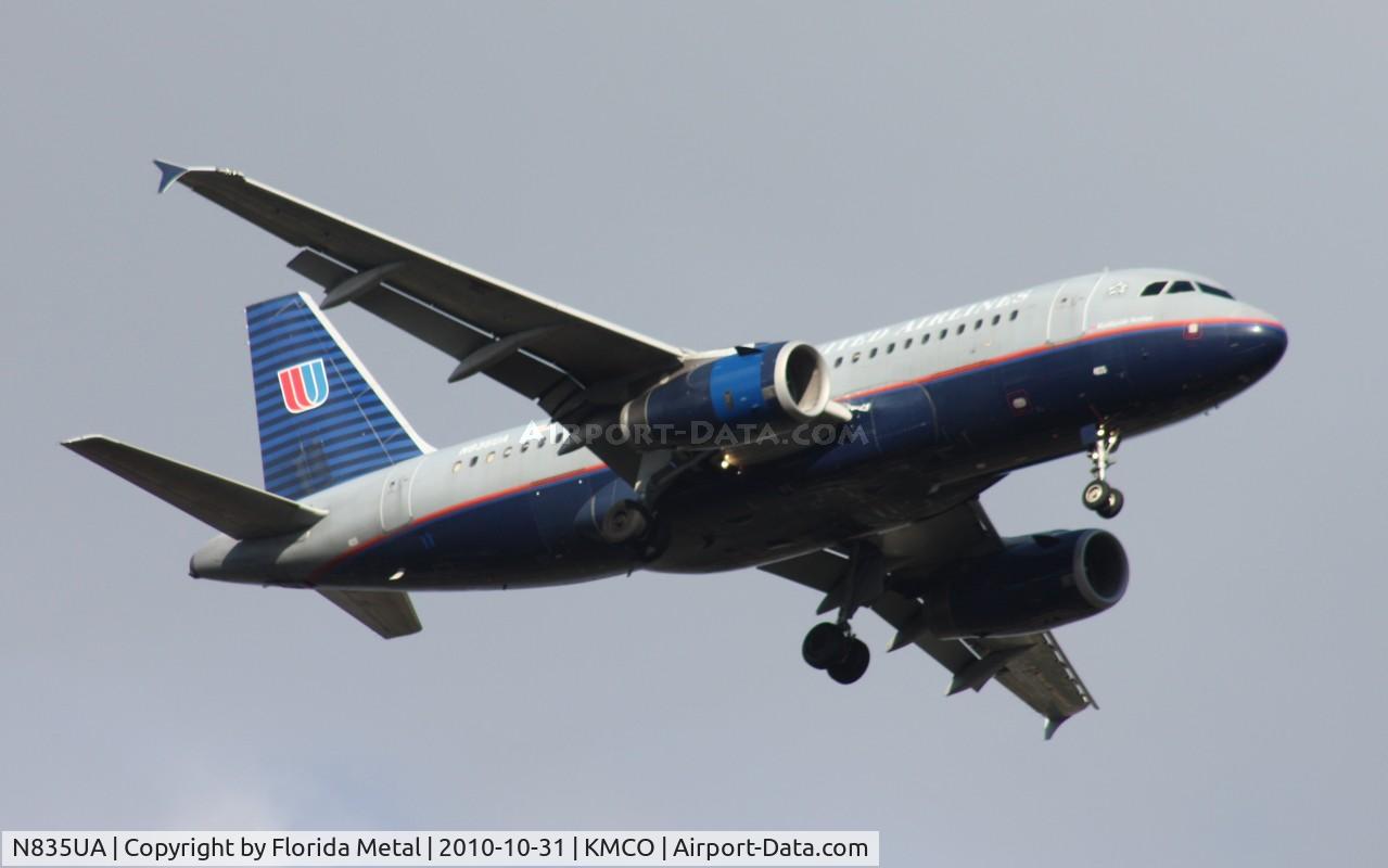 N835UA, 2001 Airbus A319-131 C/N 1426, MCO spotting 2010