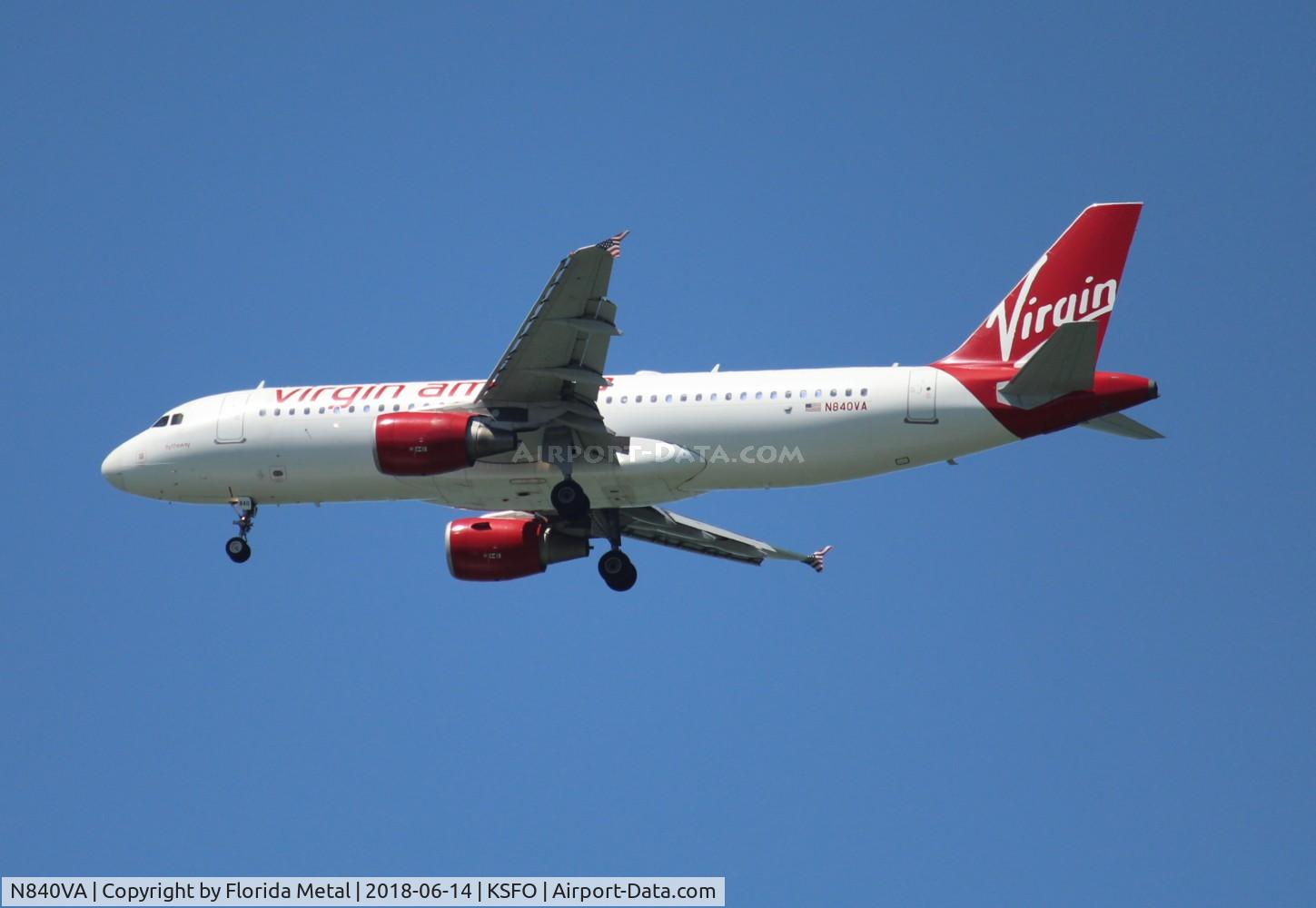 N840VA, 2011 Airbus A320-214 C/N 4616, SFO spotting 2018