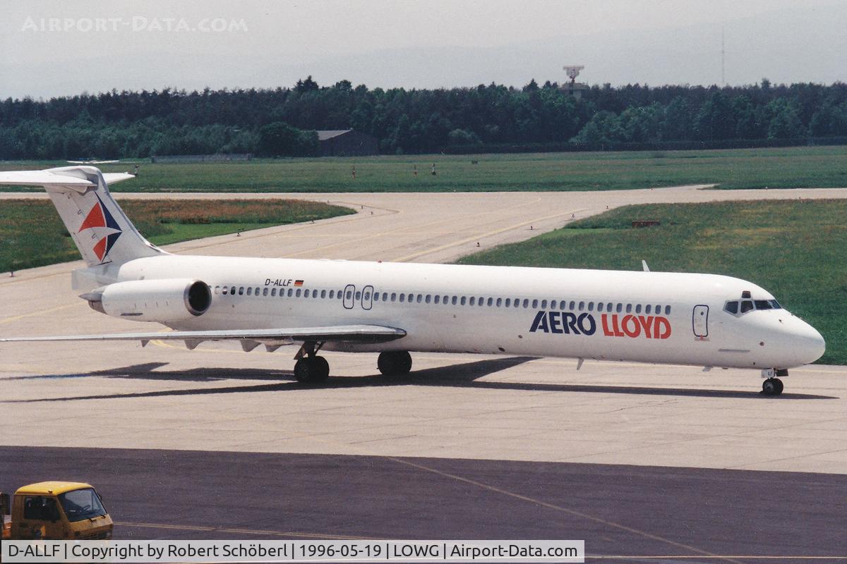 D-ALLF, 1987 McDonnell Douglas MD-83 (DC-9-83) C/N 49602, D-ALLF @ LOWG 1996