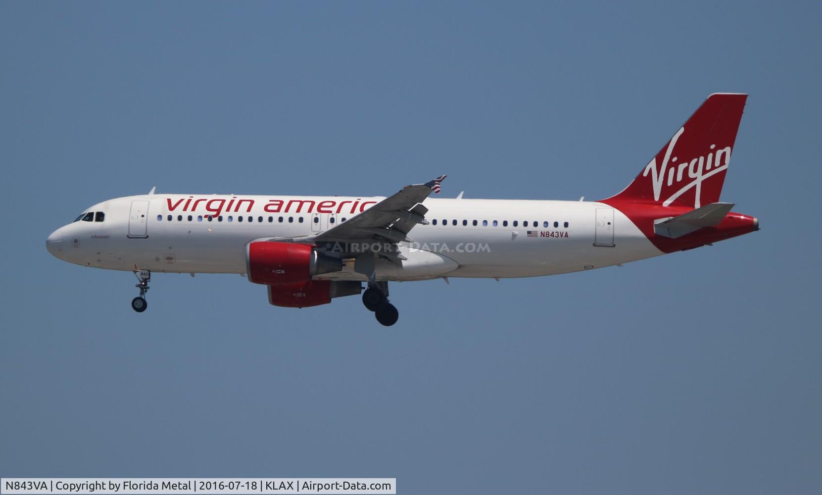 N843VA, 2011 Airbus A320-214 C/N 4814, LAX spotting 2016