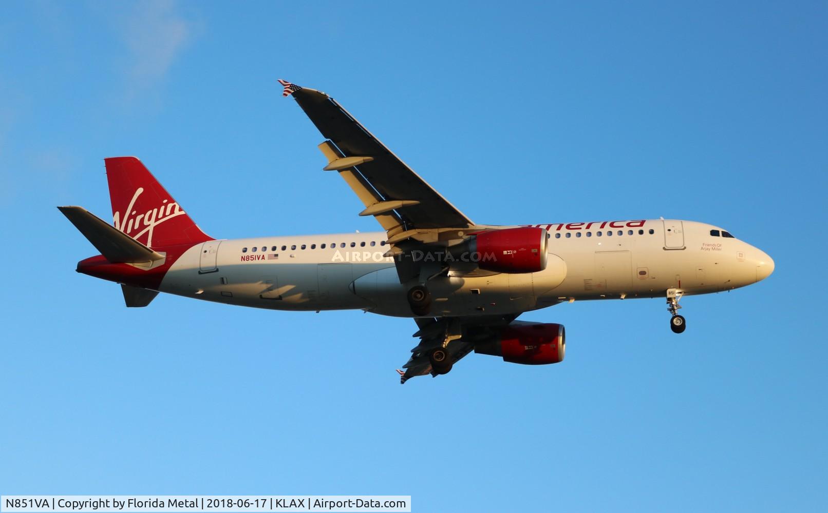 N851VA, 2012 Airbus A320-214 C/N 4999, LAX spotting 2018
