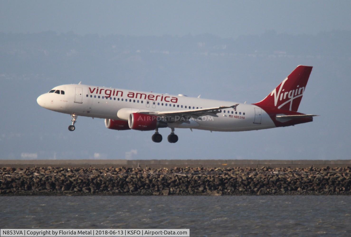 N853VA, 2012 Airbus A320-214 C/N 5034, SFO spotting 2018