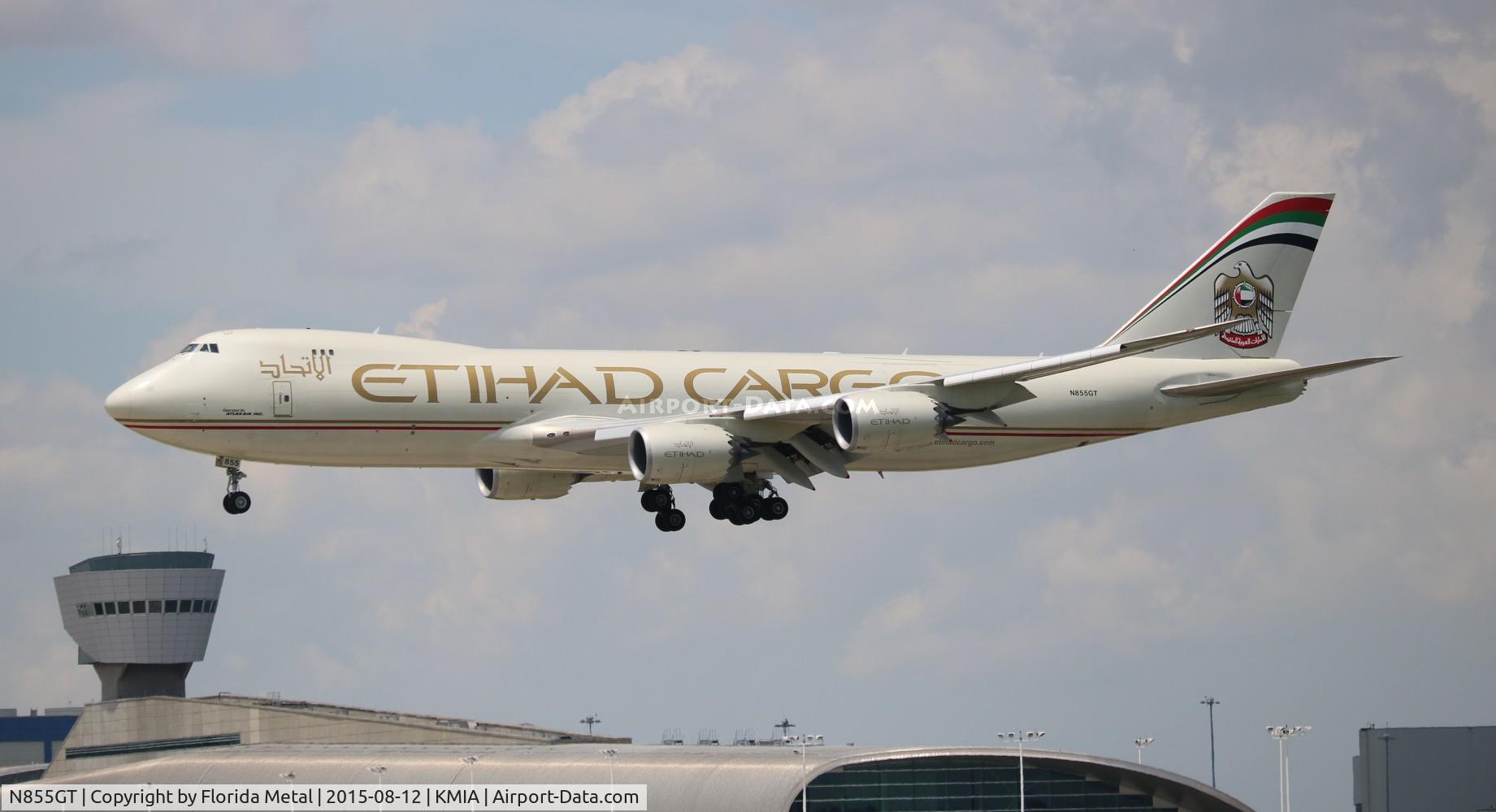 N855GT, 2013 Boeing 747-87UF C/N 37567, MIA spotting 2015