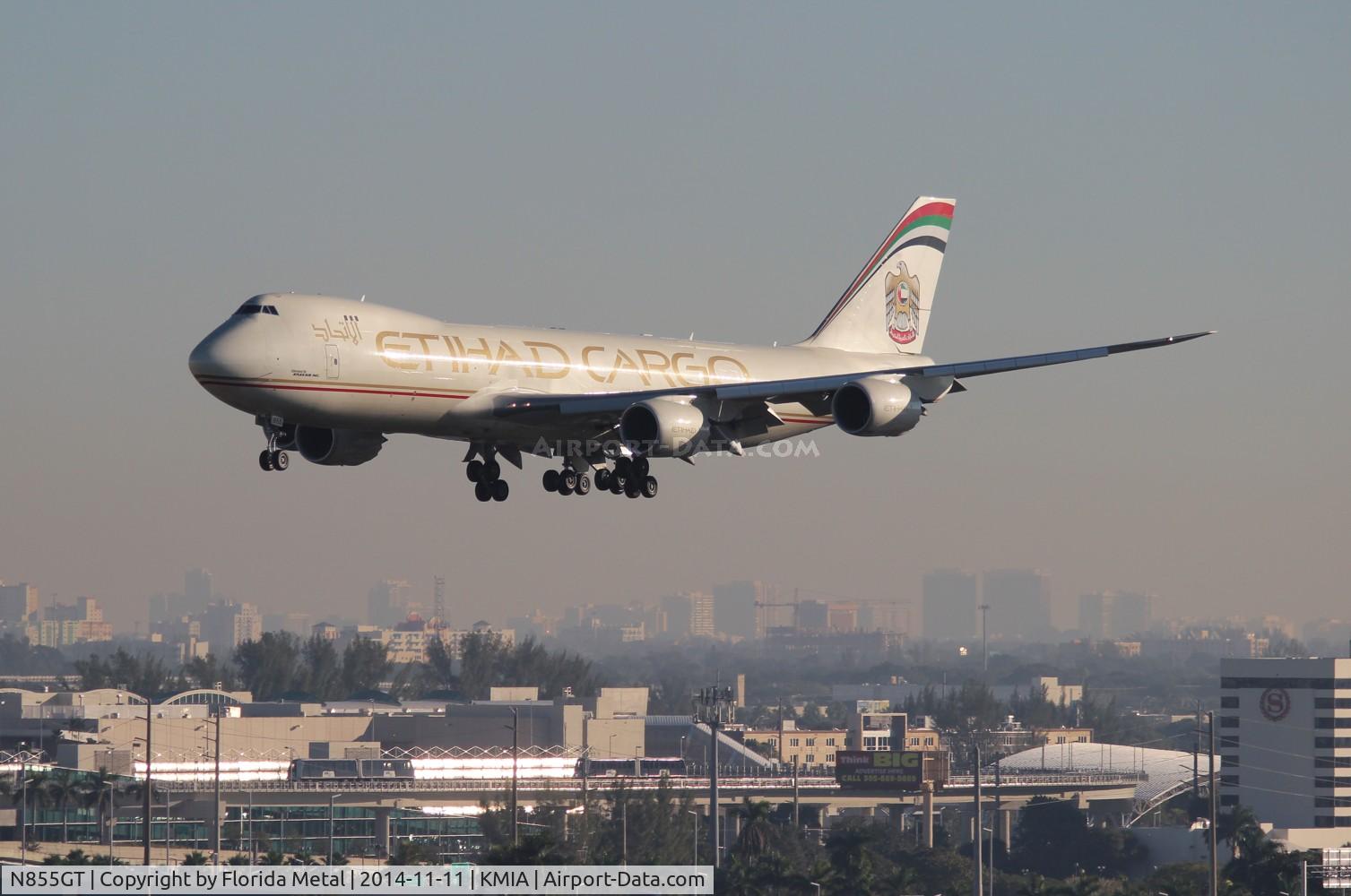 N855GT, 2013 Boeing 747-87UF C/N 37567, MIA spotting 2014