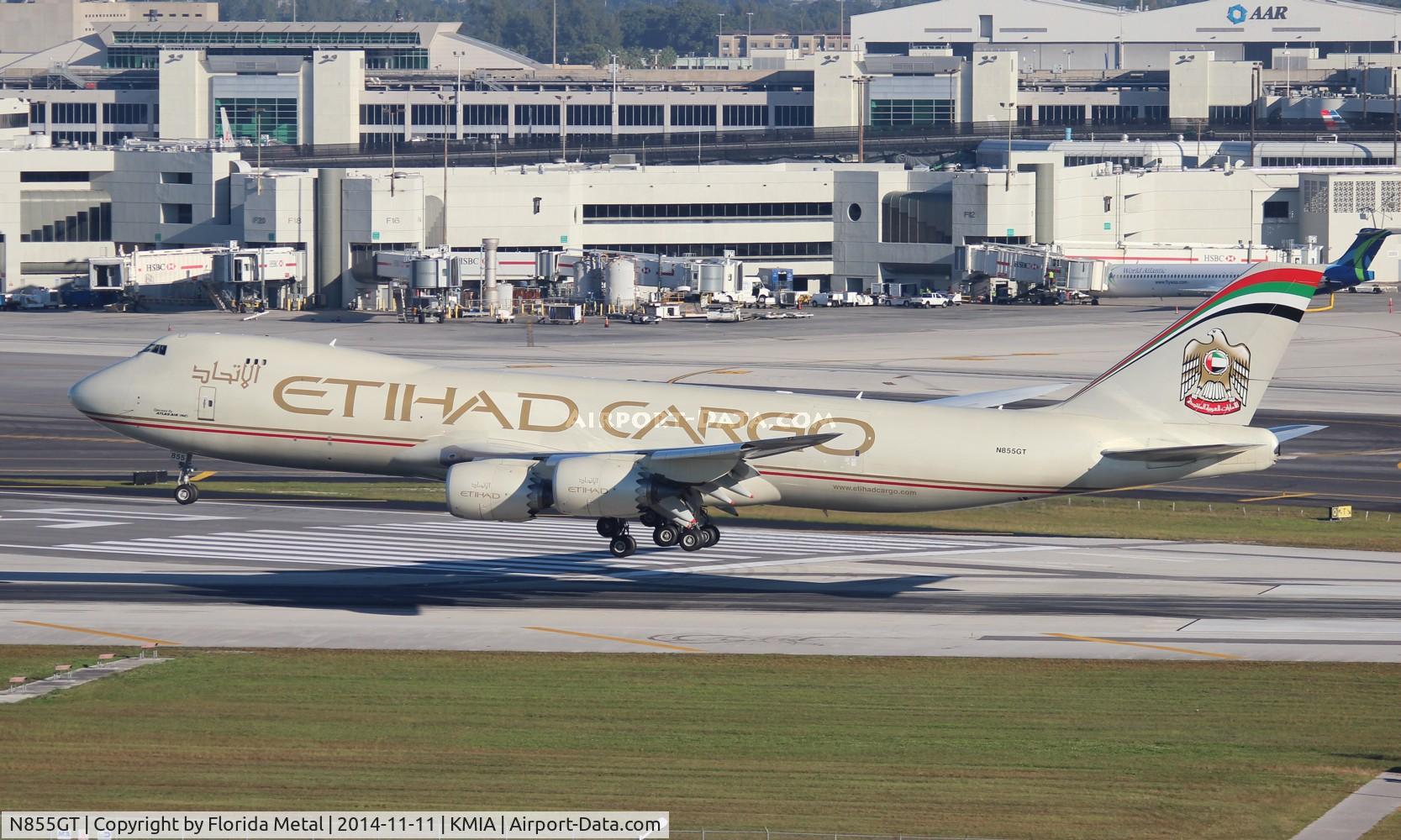 N855GT, 2013 Boeing 747-87UF C/N 37567, MIA spotting 2014