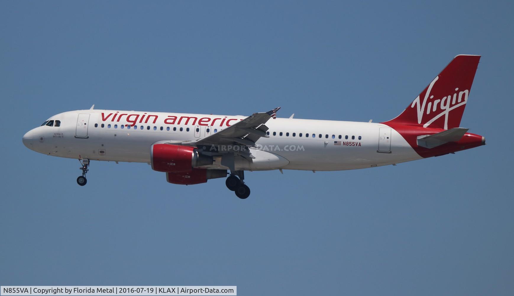 N855VA, 2012 Airbus A320-214 C/N 5179, LAX spotting 2016