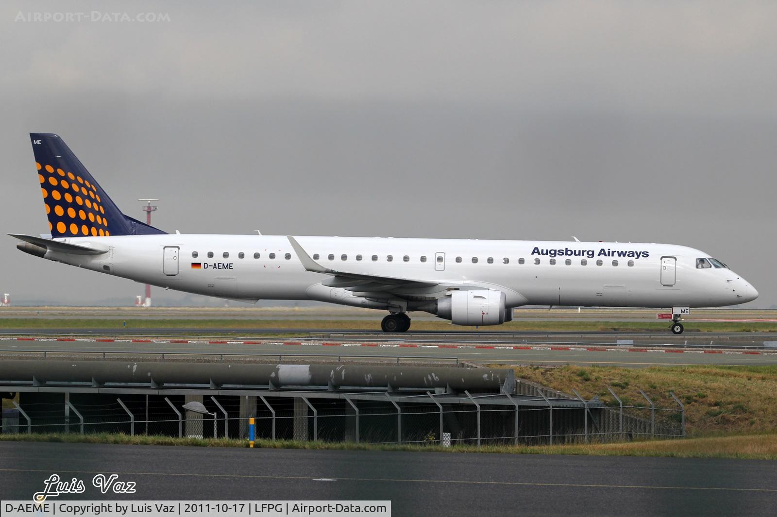 D-AEME, 2009 Embraer 195LR (ERJ-190-200LR) C/N 19000308, Augsburg