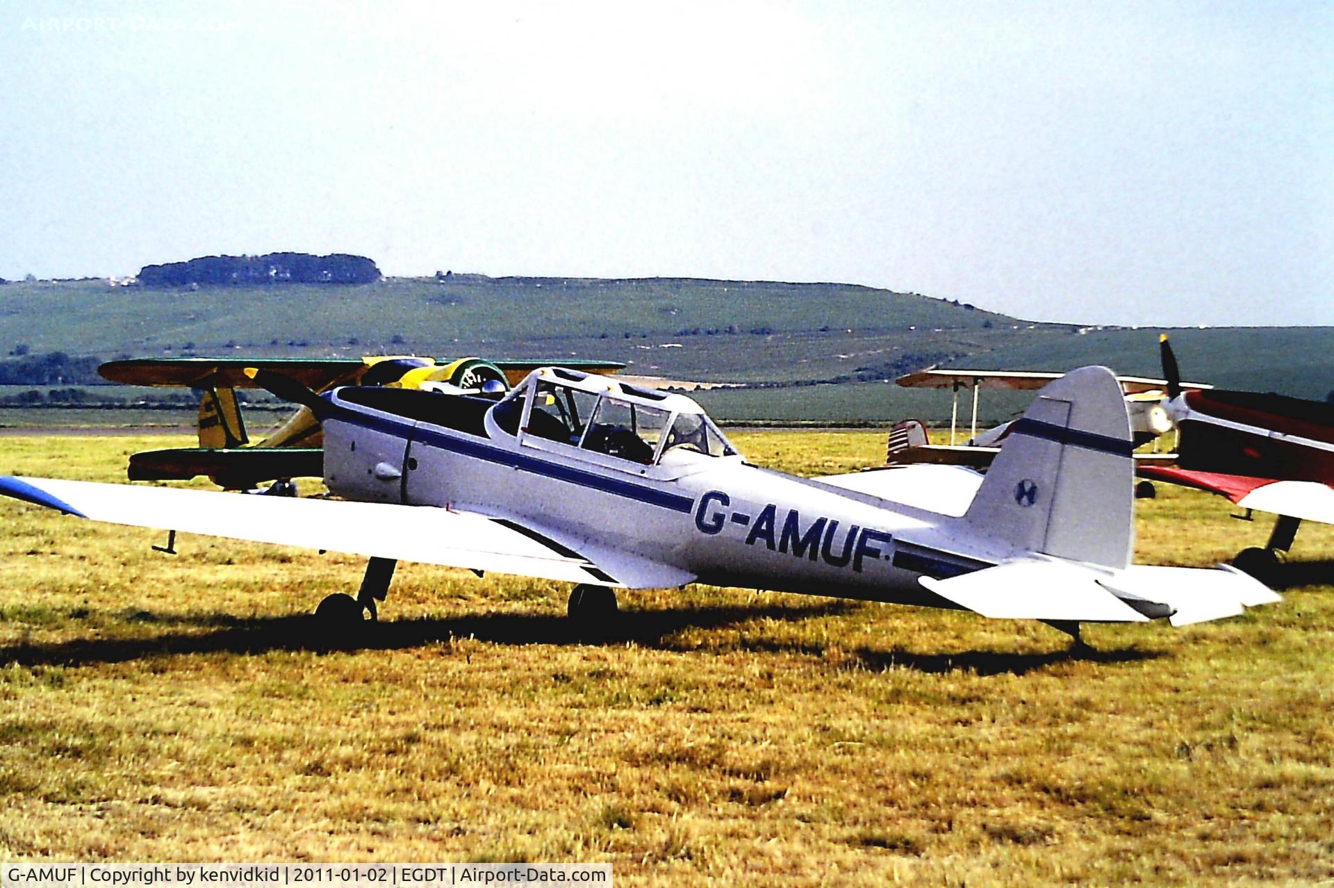 G-AMUF, 1952 De Havilland DHC-1 Chipmunk 21 C/N C1/0832, At Wroughton, year unknown.