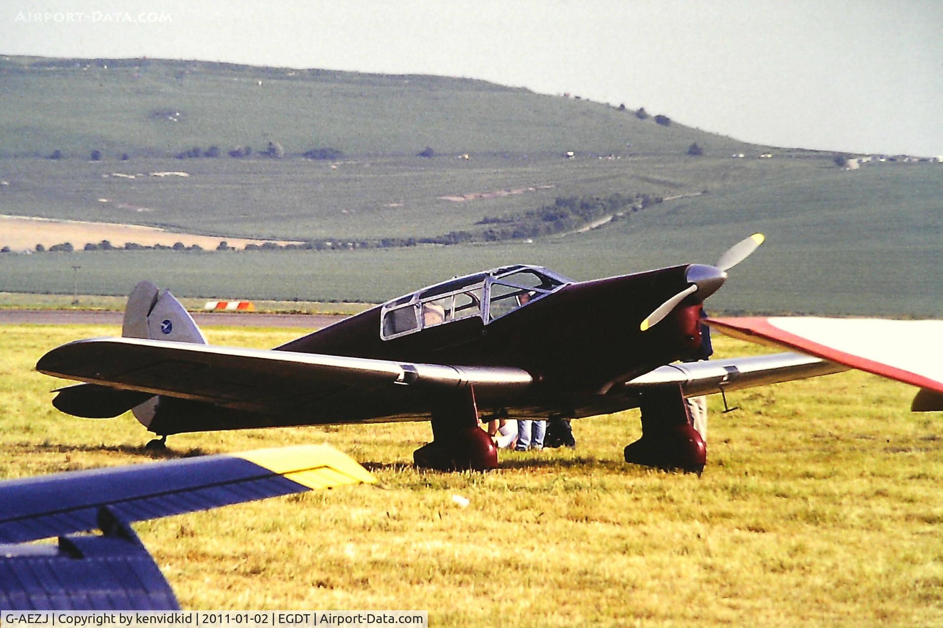 G-AEZJ, 1937 Percival P-10 Vega Gull C/N K.65, At Wroughton, year unknown.
