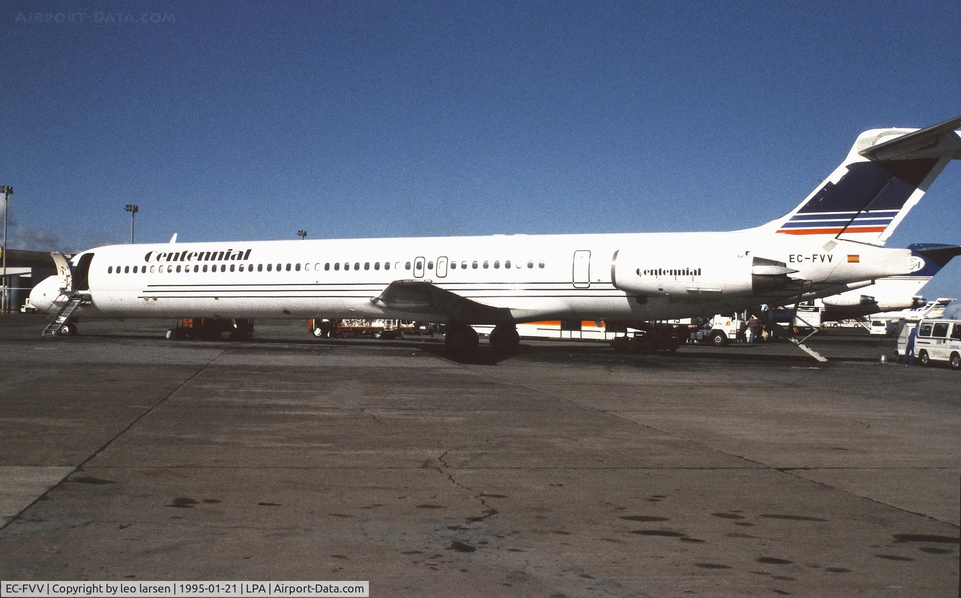EC-FVV, 1988 McDonnell Douglas MD-83 C/N 49708, Las Palmas 21.1.1995
