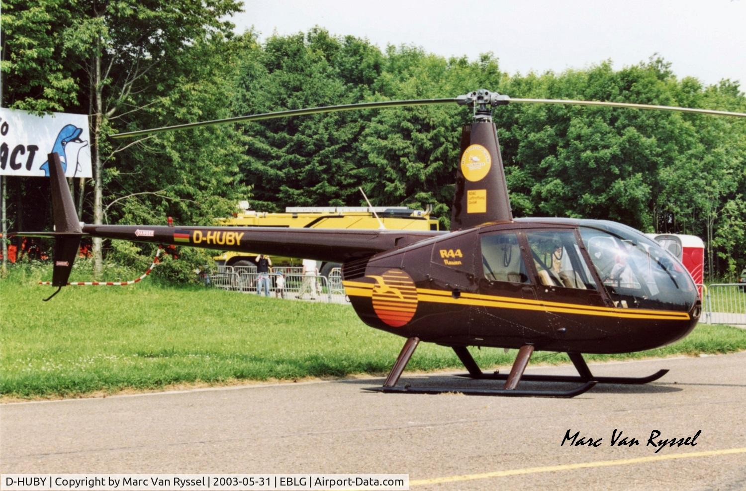 D-HUBY, 2001 Robinson R44 Raven C/N 0988, Heli-days at Bierset.