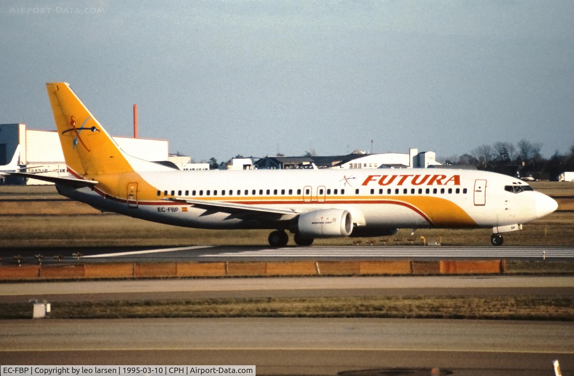 EC-FBP, 1990 Boeing 737-4YO C/N 24690, Copenhagen 10.3.1995