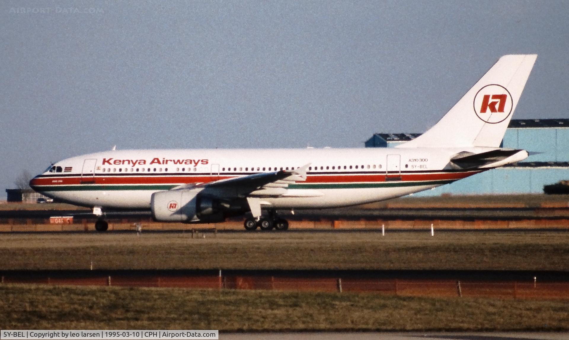 5Y-BEL, 1986 Airbus A310-304 C/N 416, Copenhagen 10.3.1995