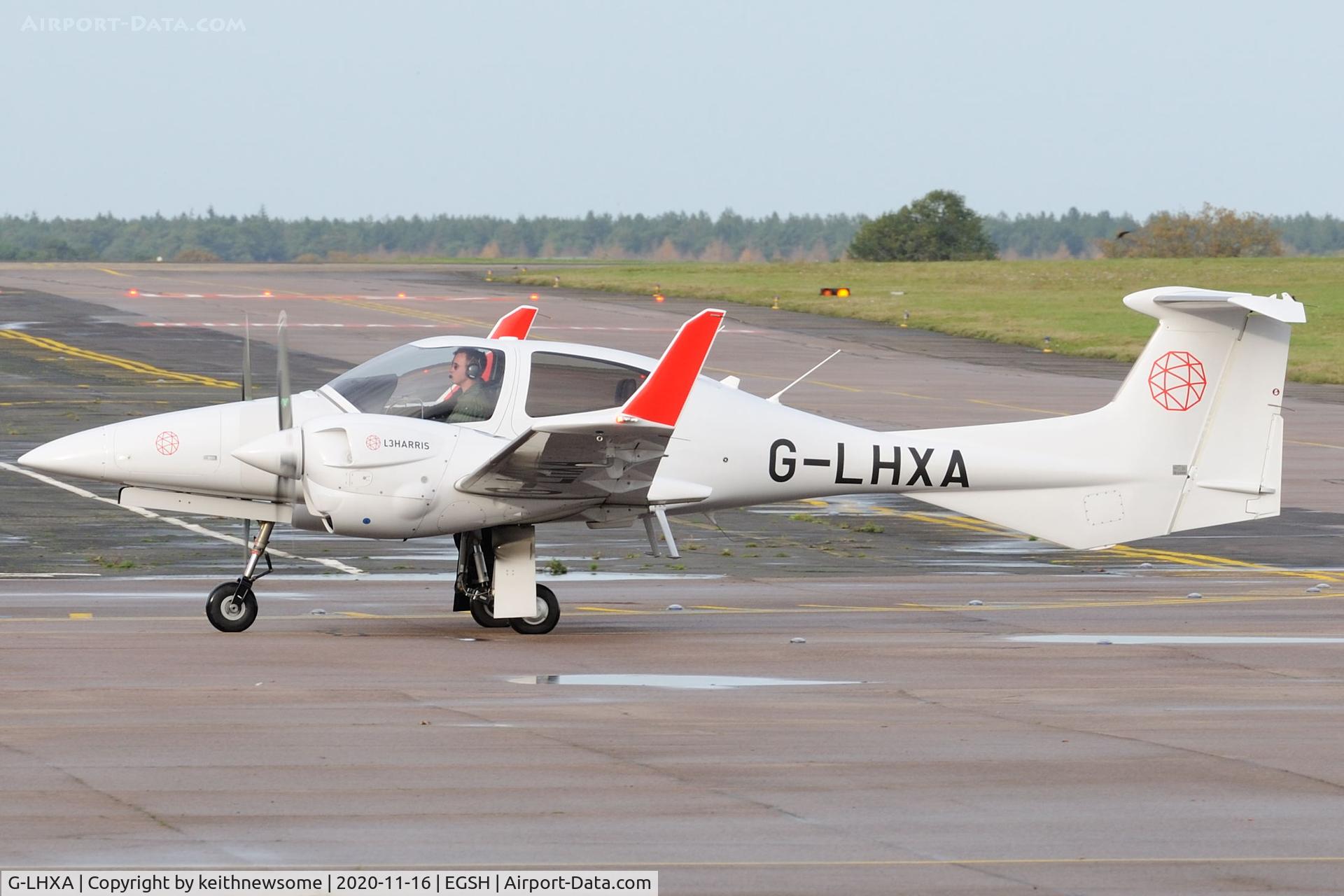 G-LHXA, 2019 Diamond DA-42 NG Twin Star C/N 42.N251, Arriving at Norwich.