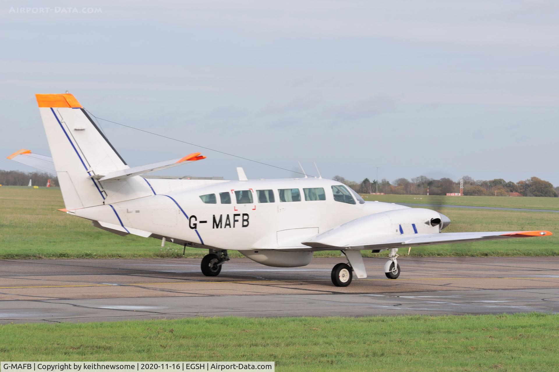 G-MAFB, 1997 Reims F406 Caravan II C/N F406-0080, Leaving Norwich for Coventry.